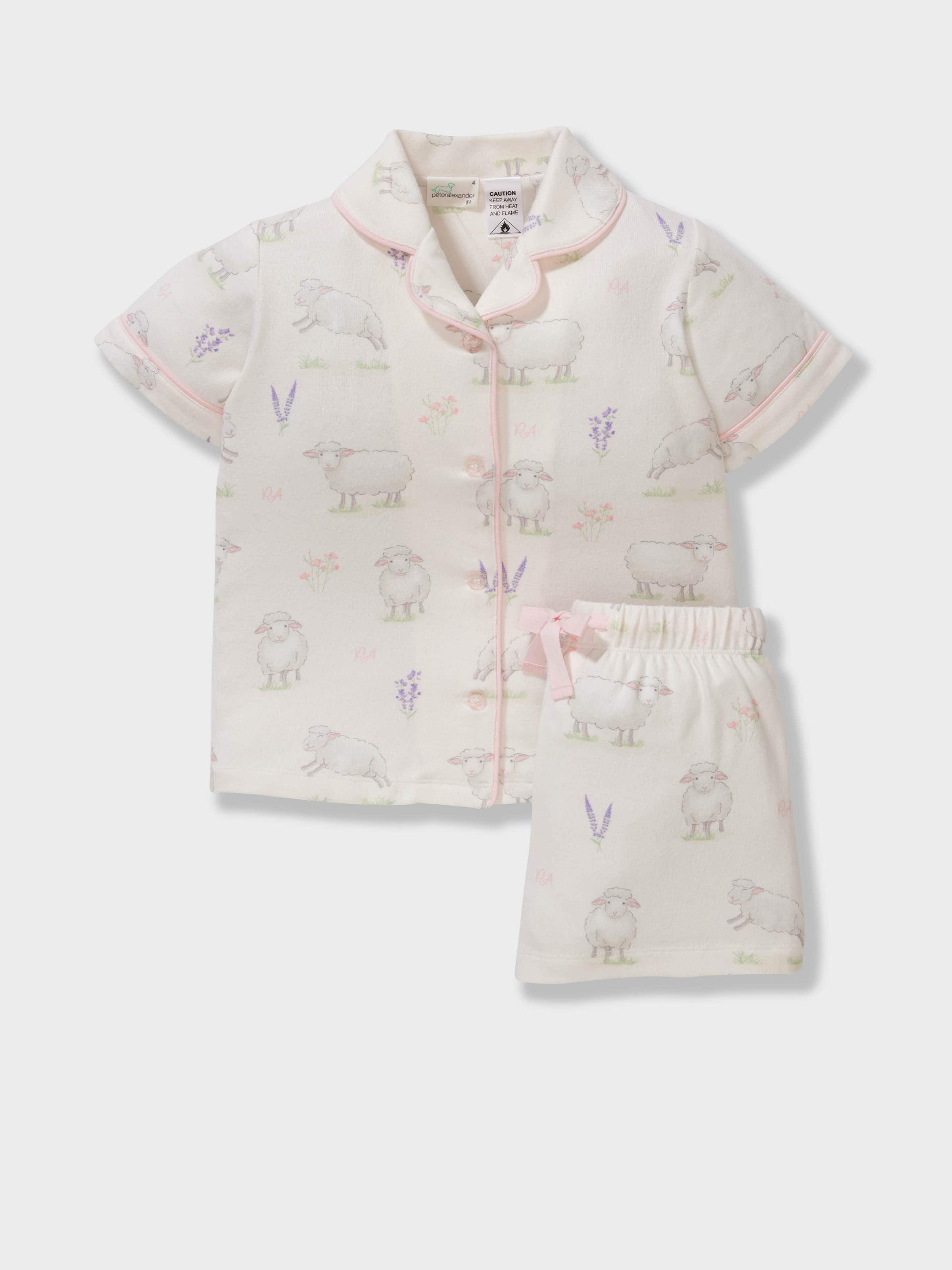 Jnr Girls Sheep Plush Classic Short Pj Set