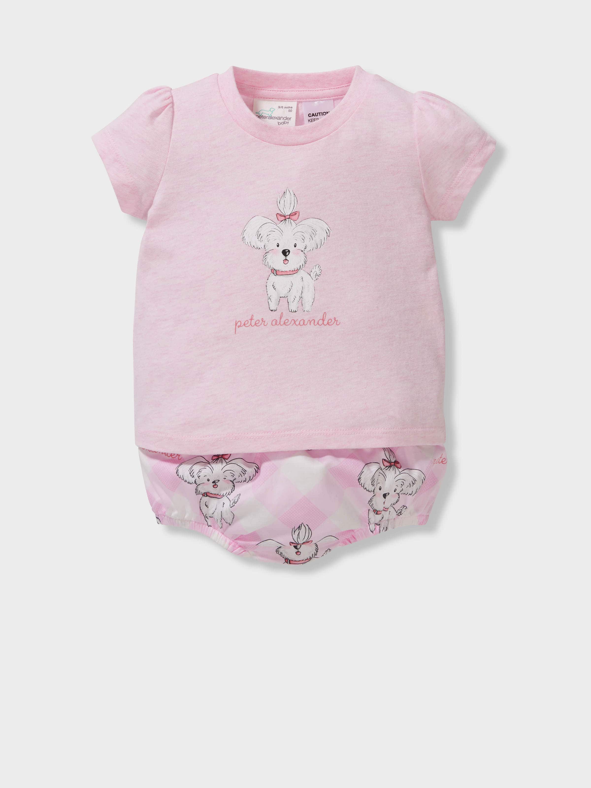 Baby Girl 100% Cotton Puppy Short Pj Set