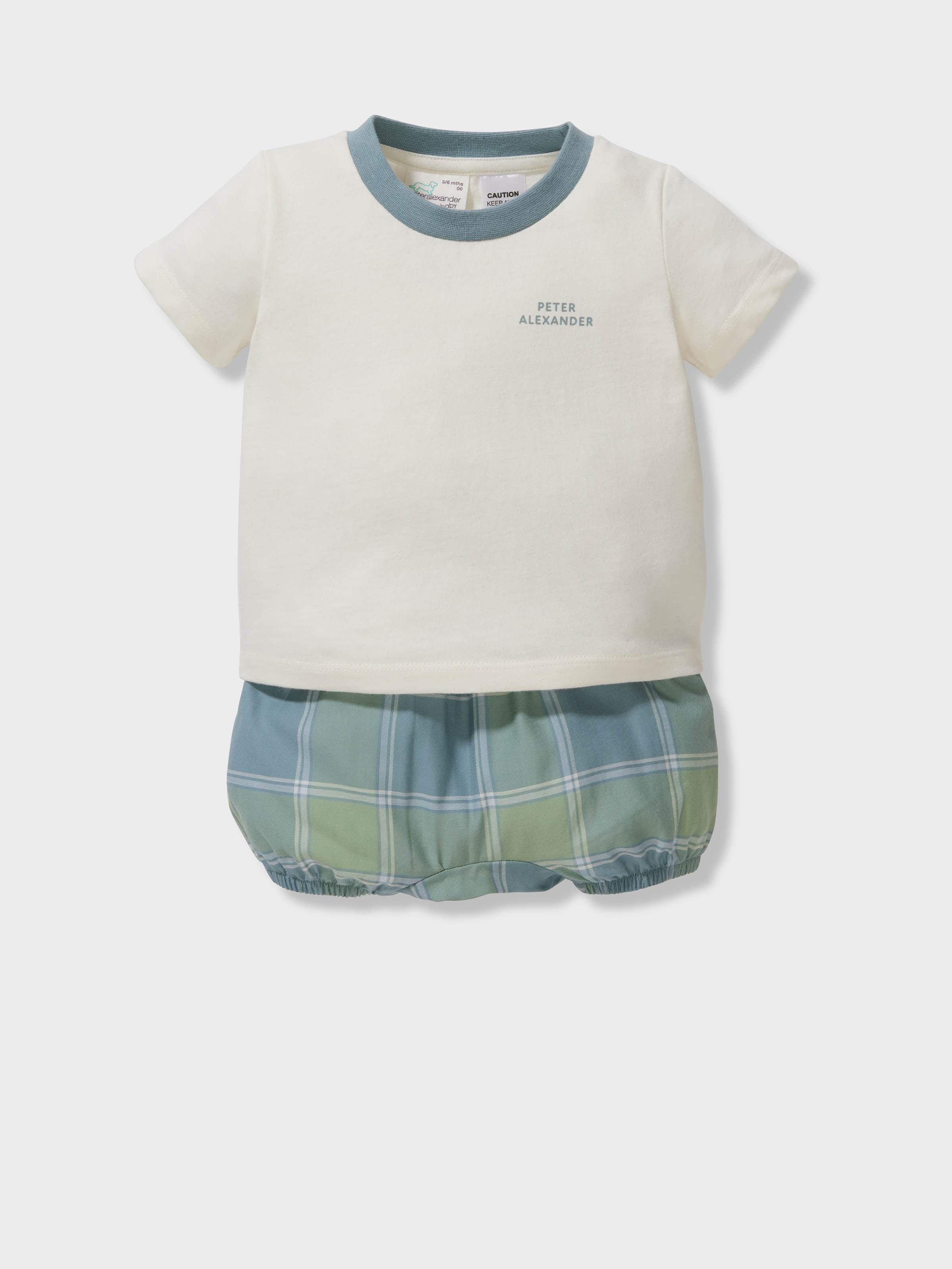 Baby 100% Cotton Check Short Pj Set