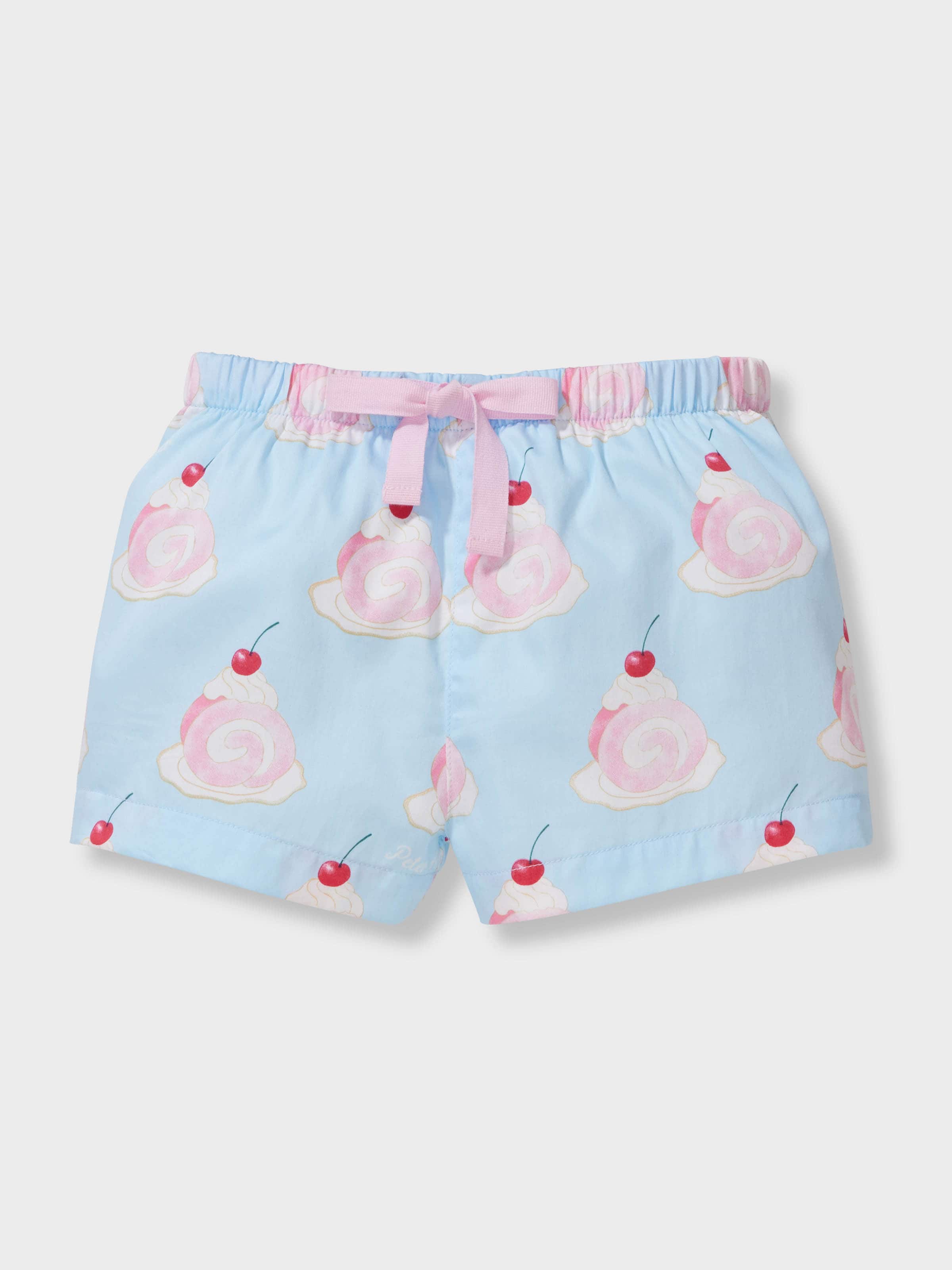 Girls 100% Cotton Roll Cake Short Pj Set