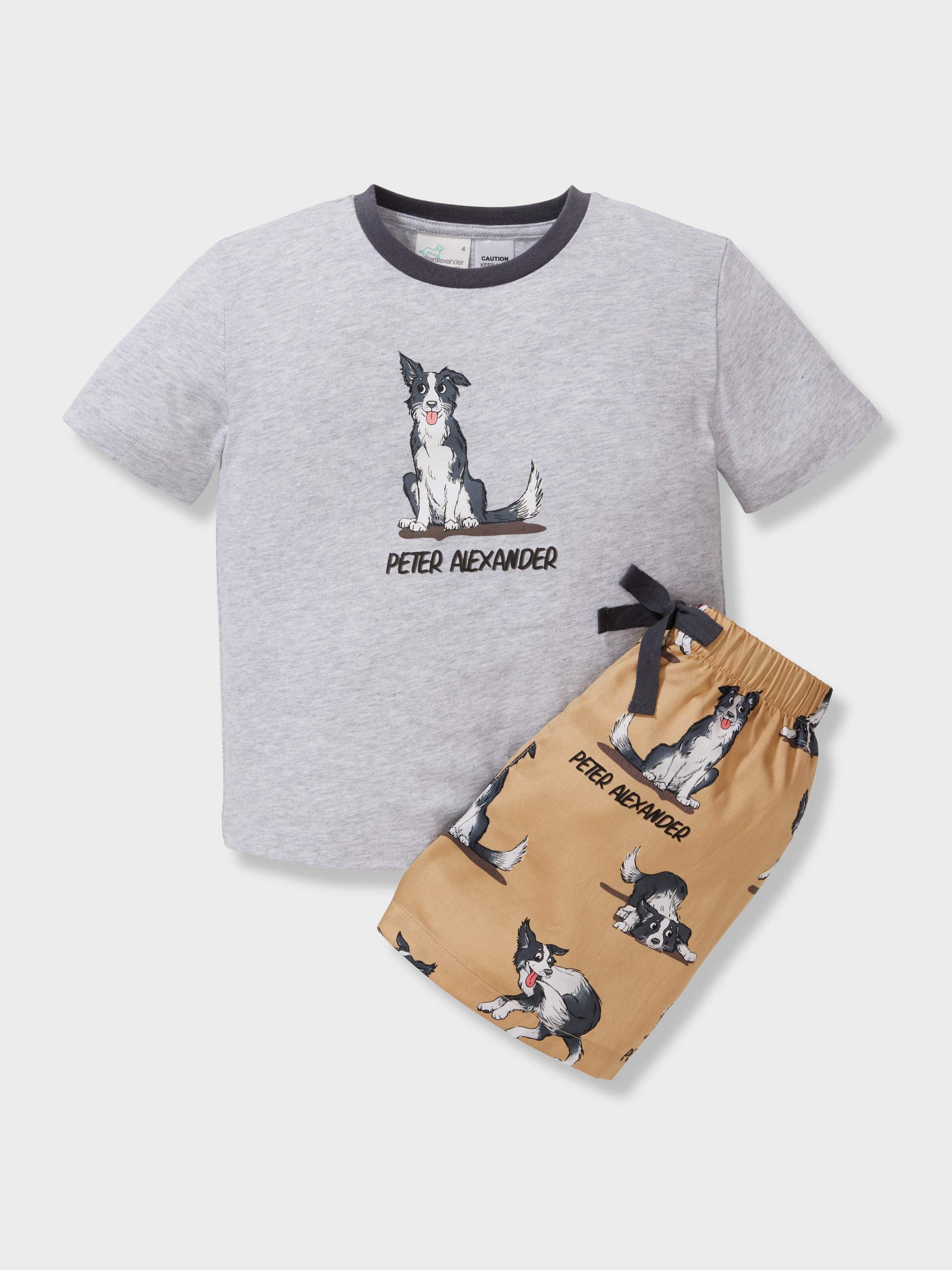 Boys 100% Cotton Border Collie Short Pj Set