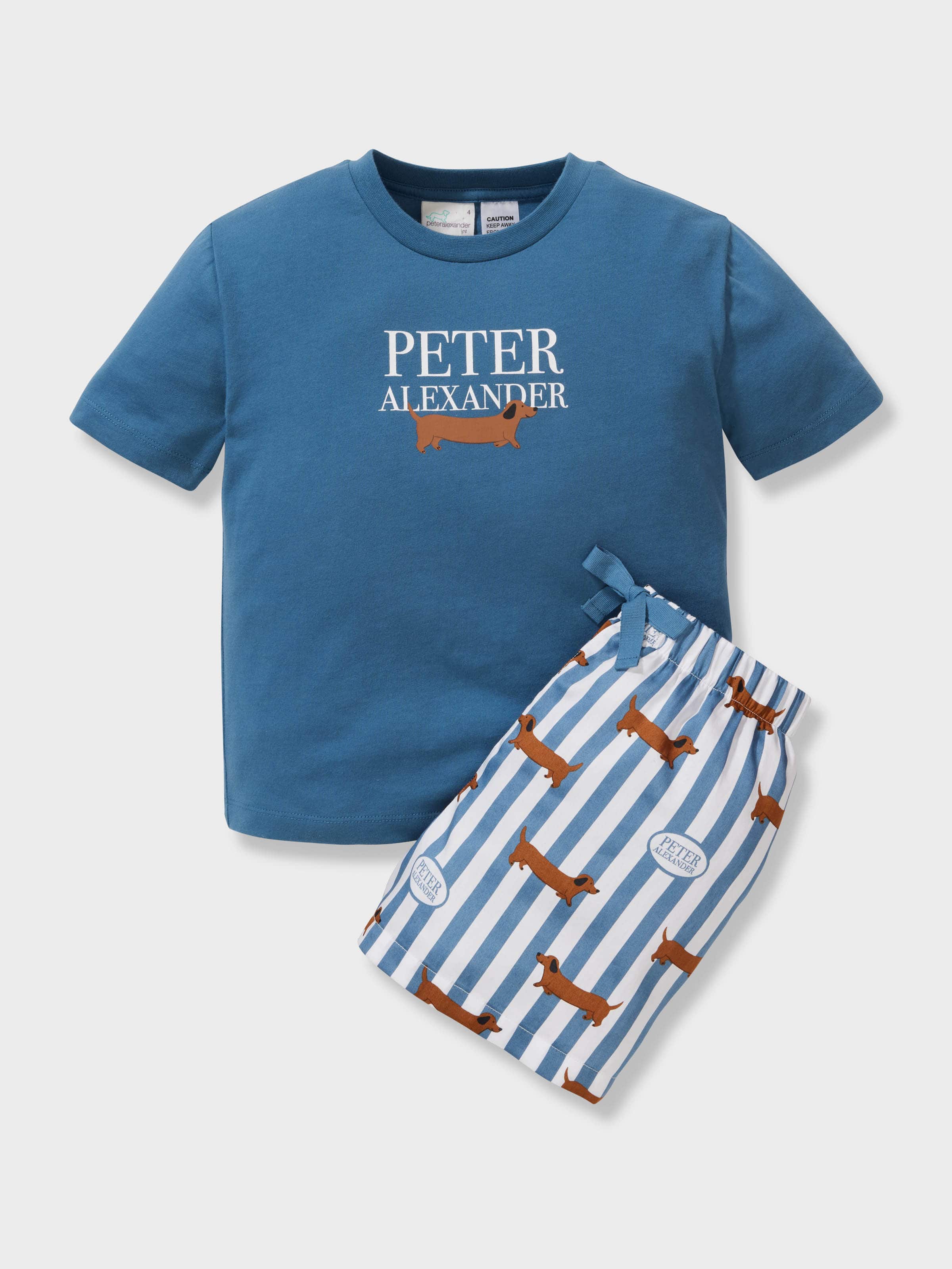 Boys 100% Cotton Penny Stripe Short Pj Set