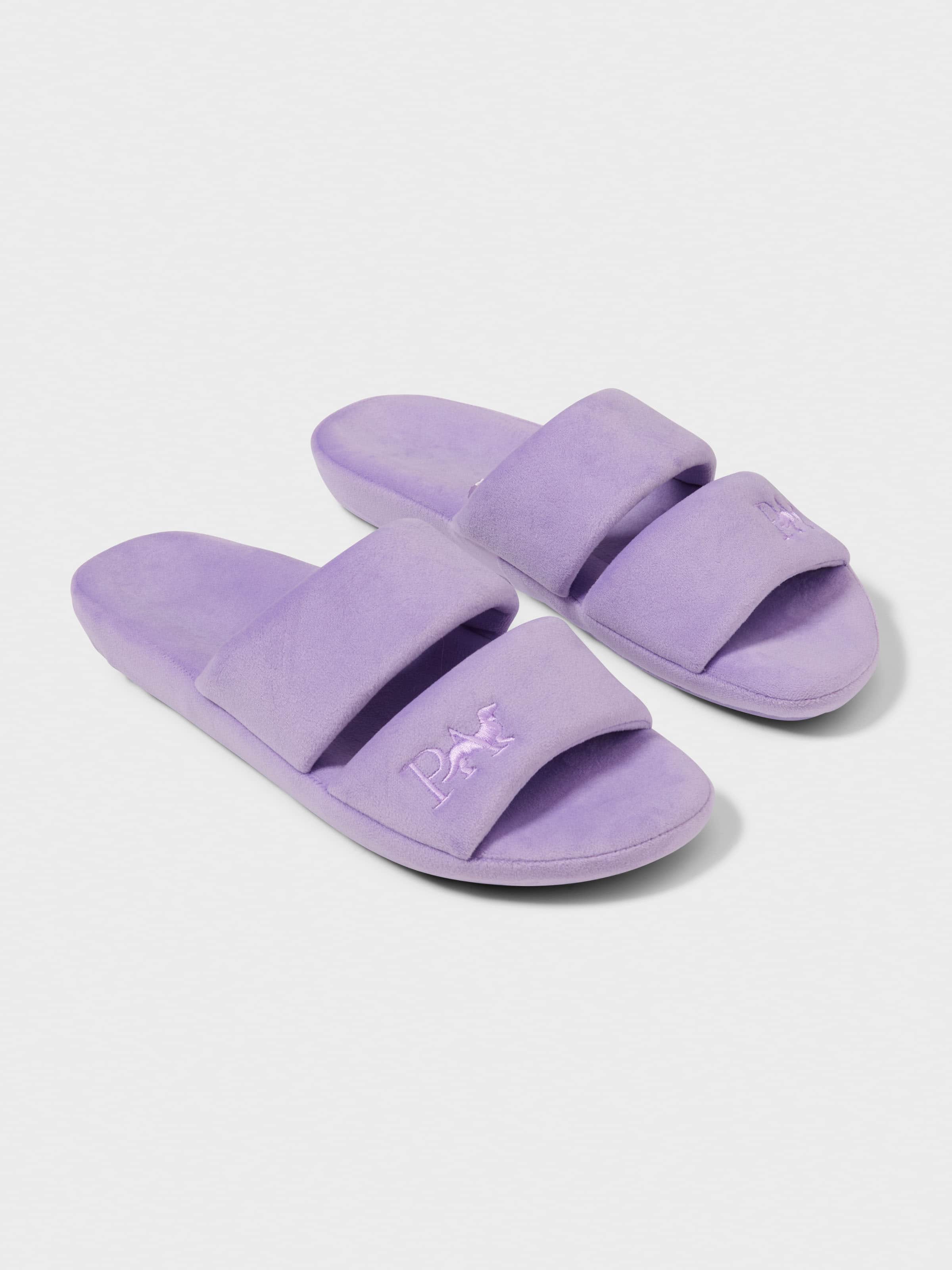 Lilac Plush Twin Strap Slide