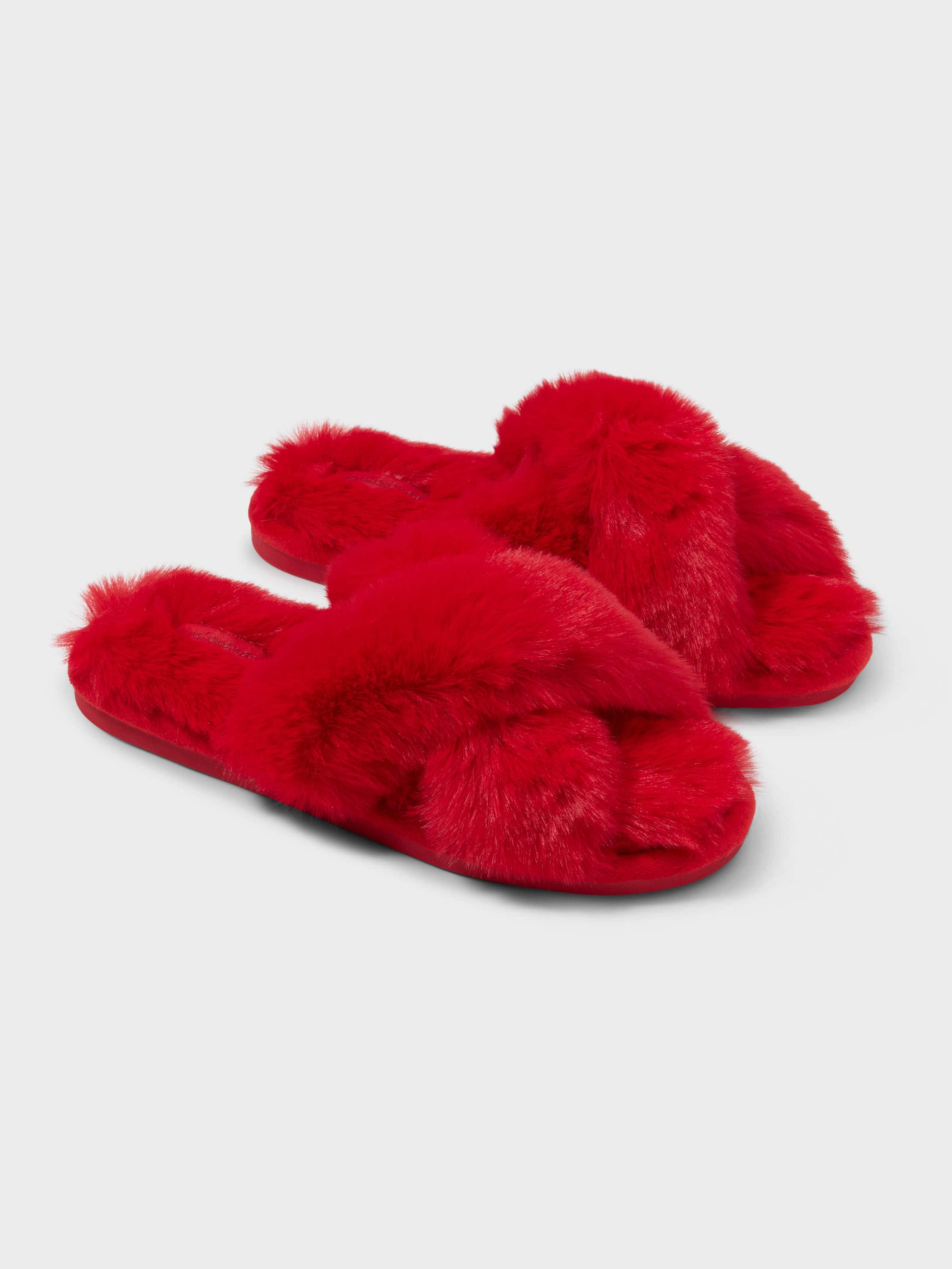 Red Luxe Cross Over Slides