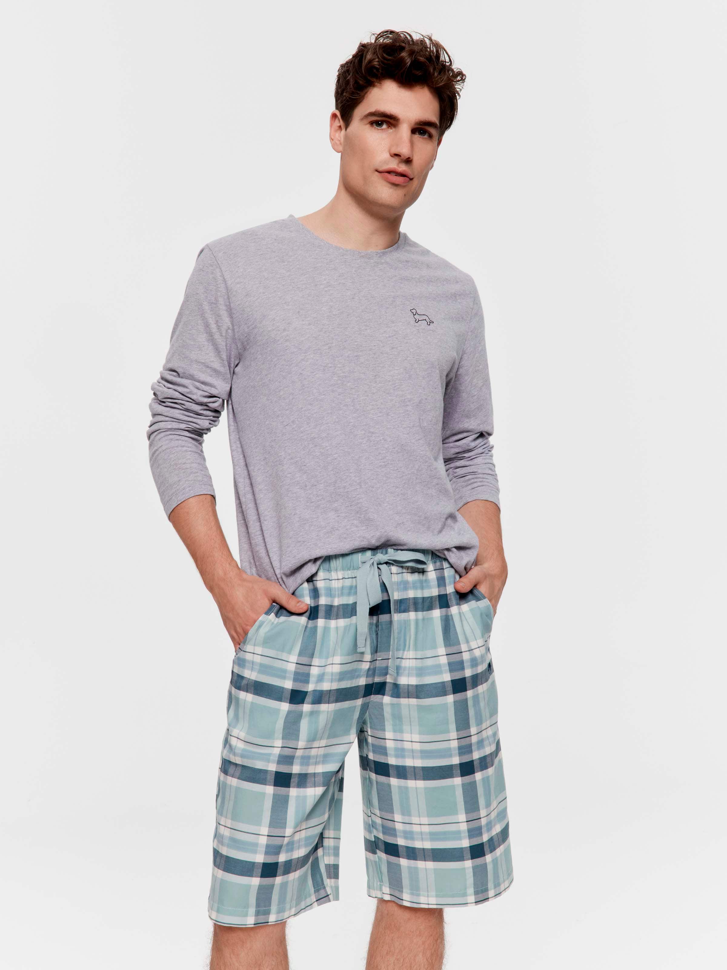 Blue Check 100% Cotton Sleep Short
