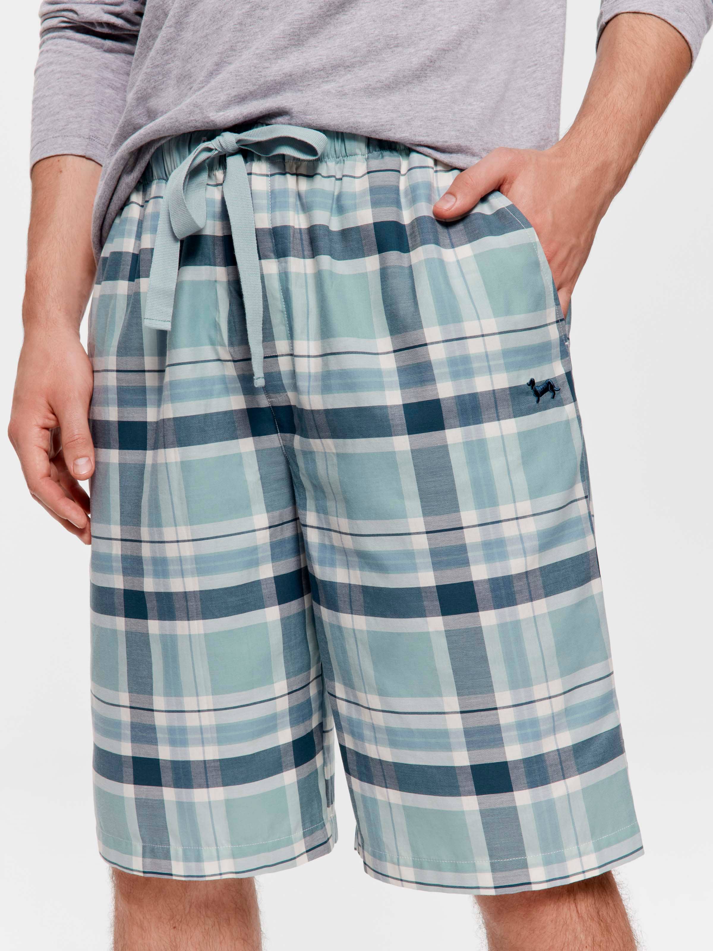Blue Check 100% Cotton Sleep Short