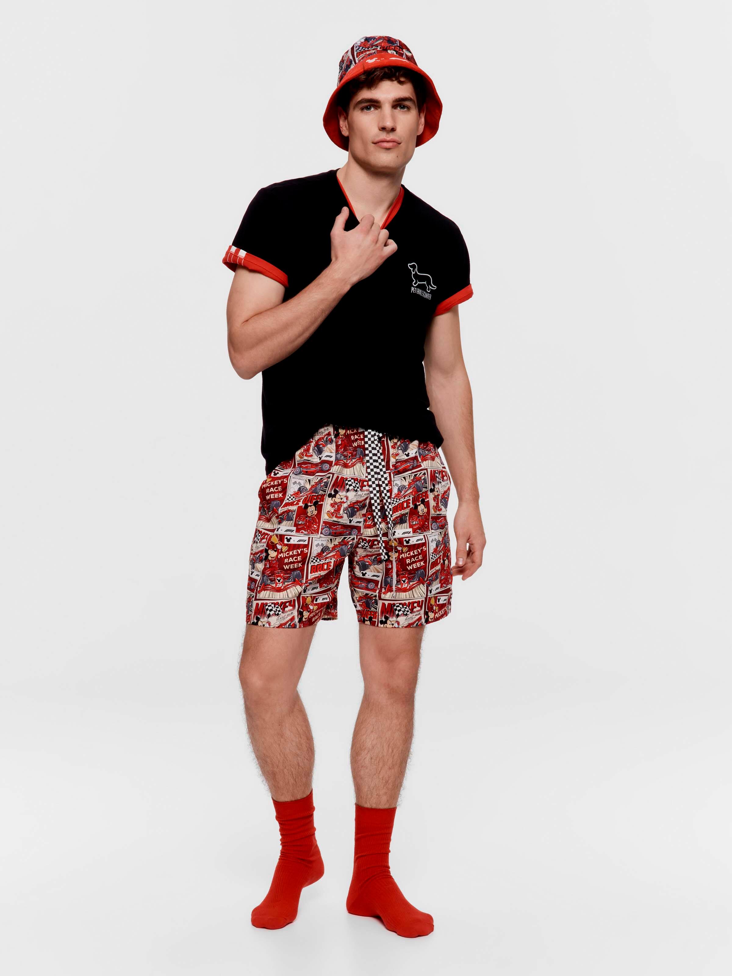 F1 X Mickey Mouse 100% Cotton Mid Short