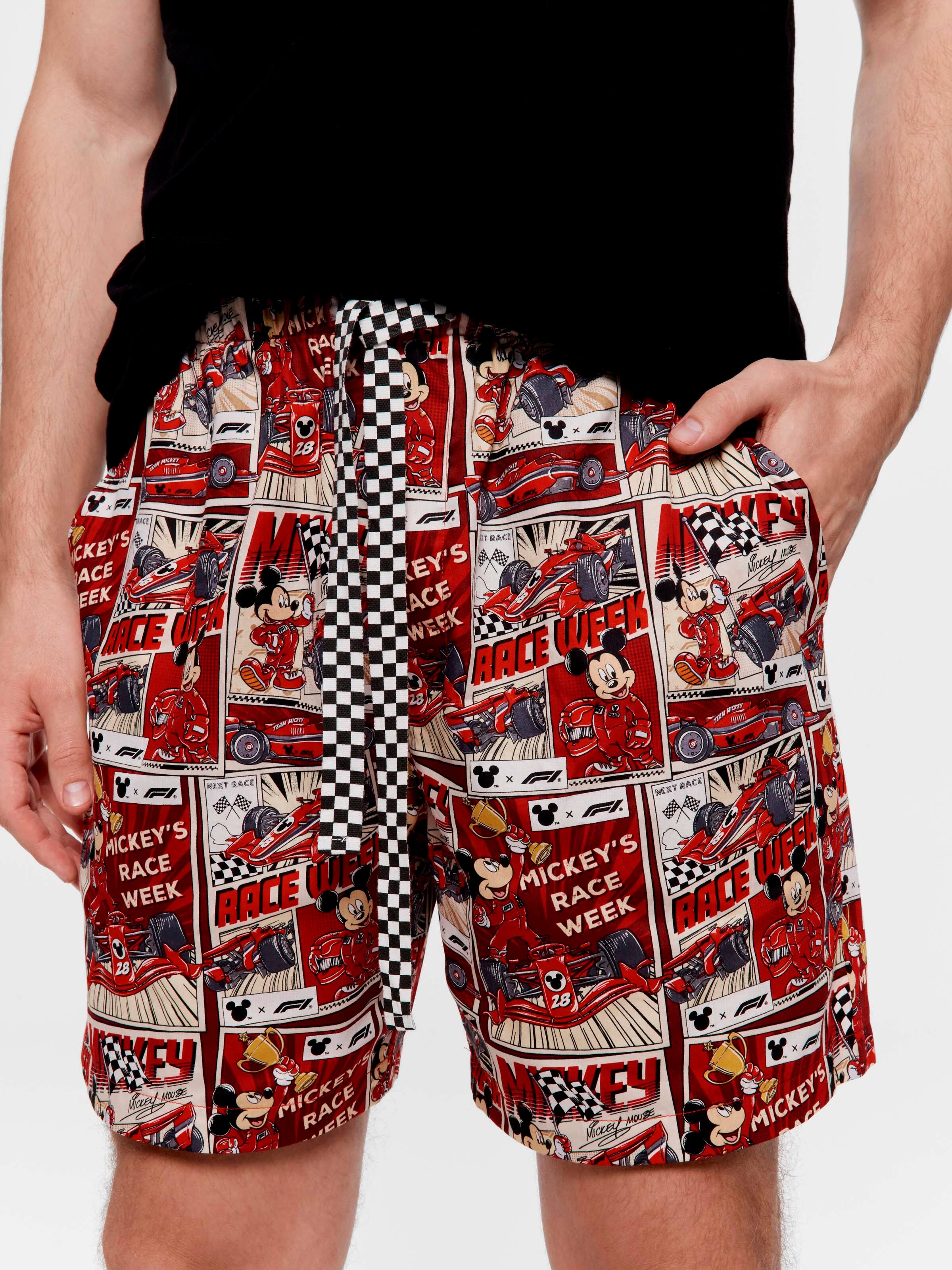 F1 X Mickey Mouse 100% Cotton Mid Short