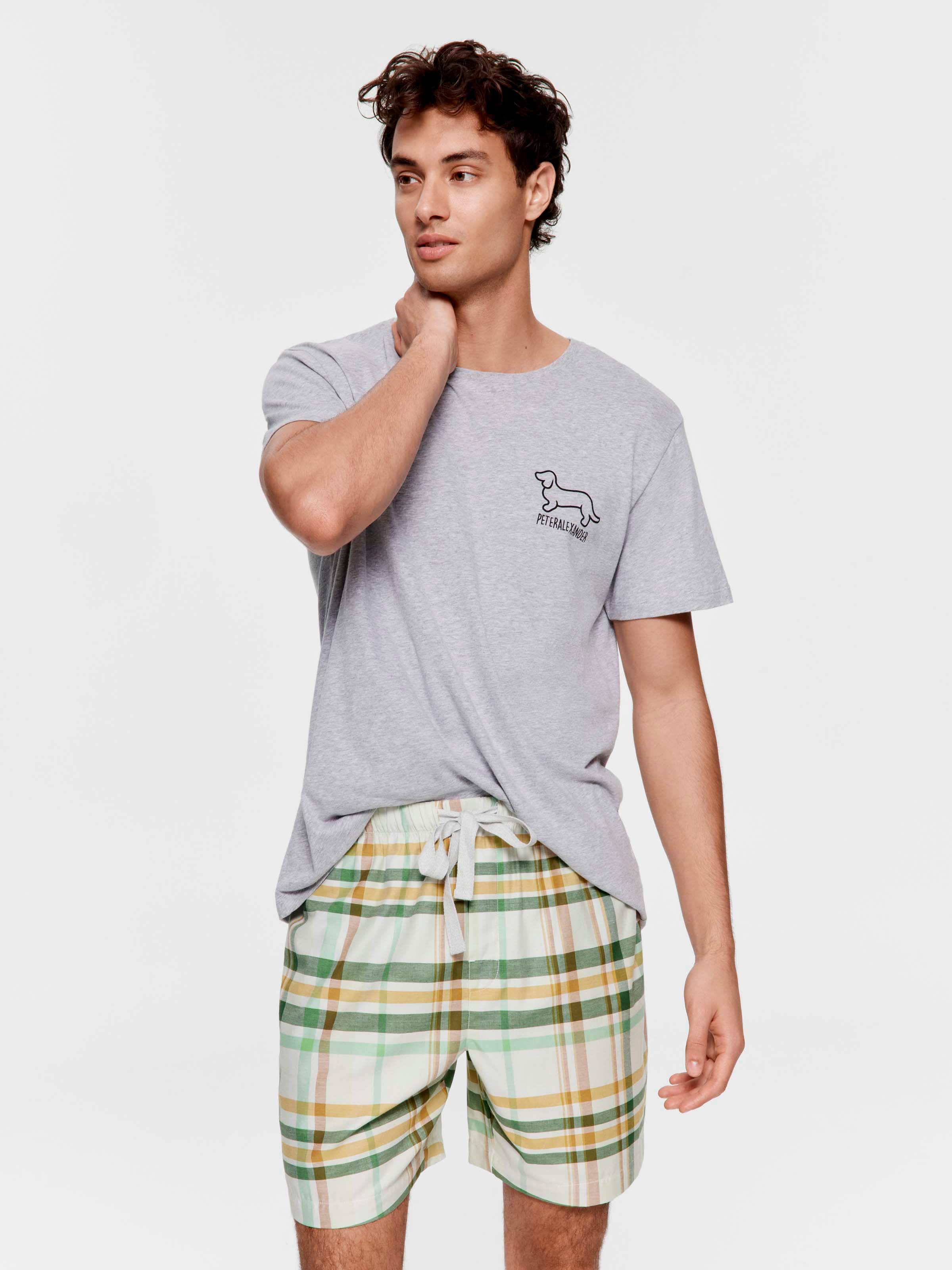 Green Check 100% Cotton Mid Short