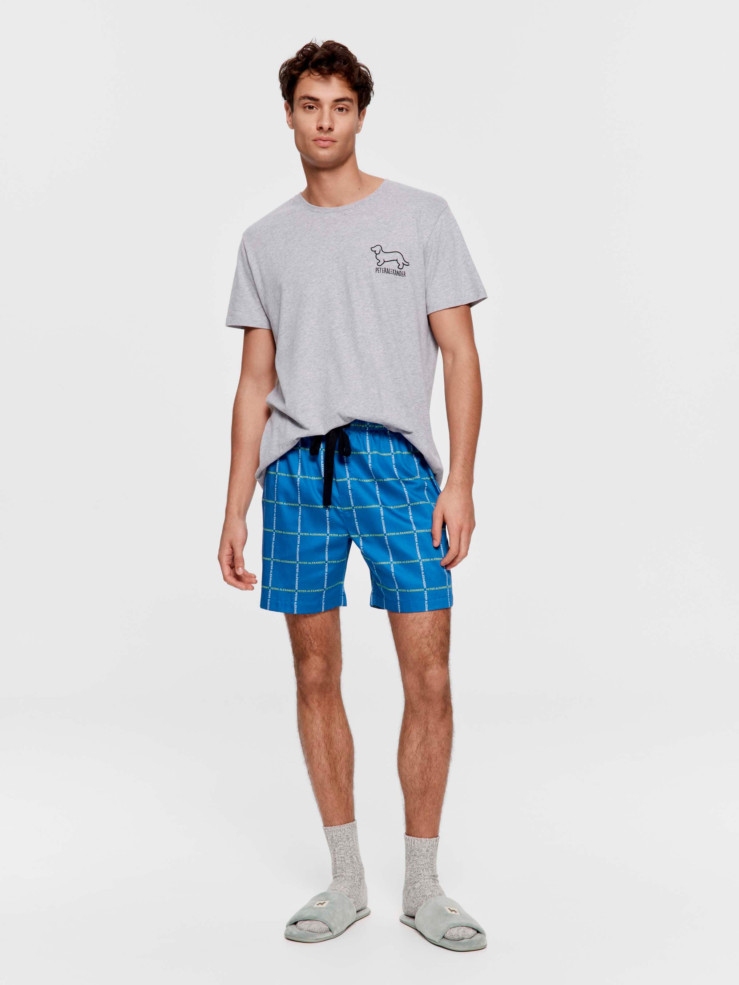 P.A Windowpane 100% Cotton Mid Short