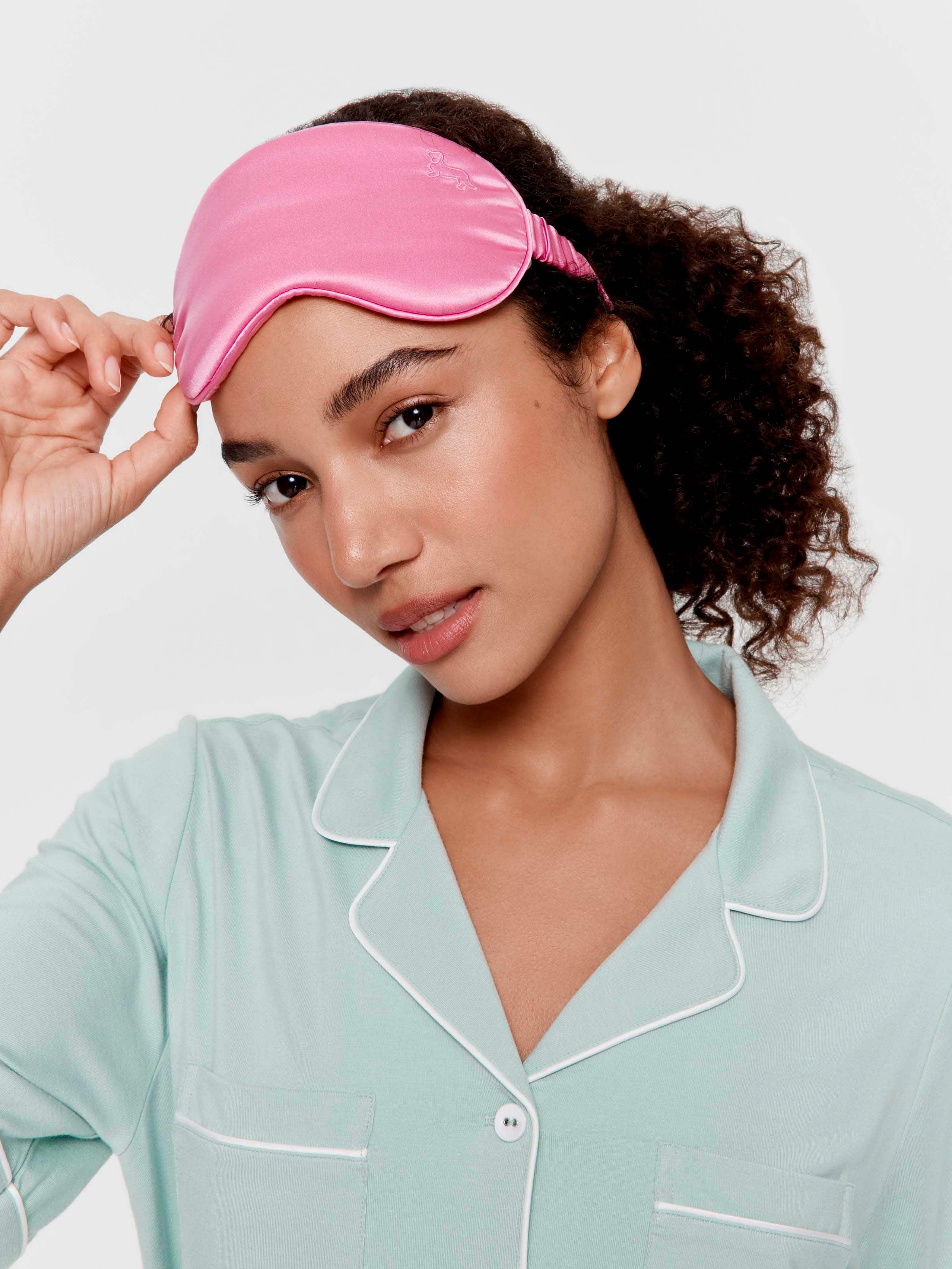 Mid Pink Silk Eye Mask