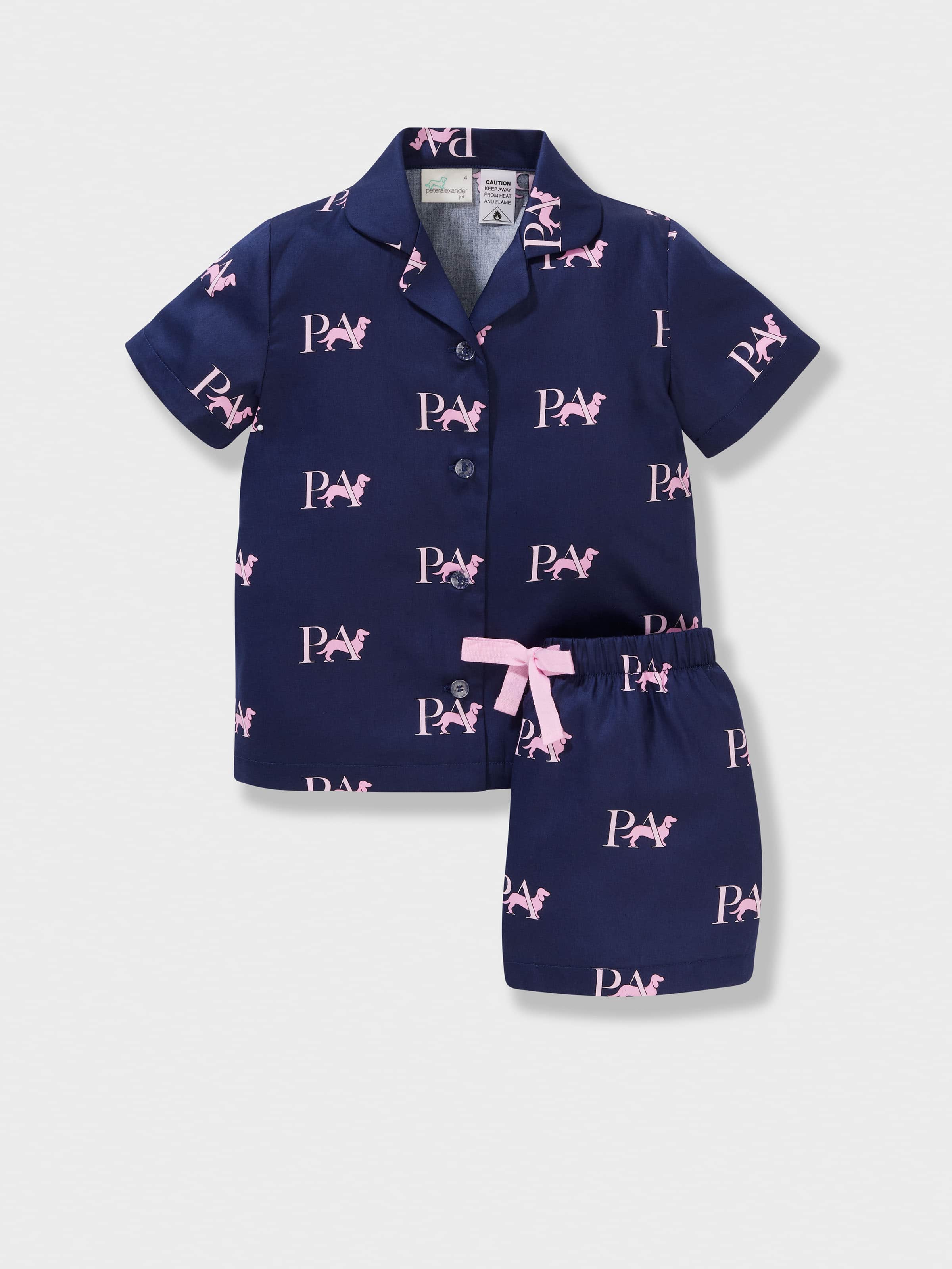 Jnr Girls P.A Logo 100% Cotton Classic Shortie Pj Set