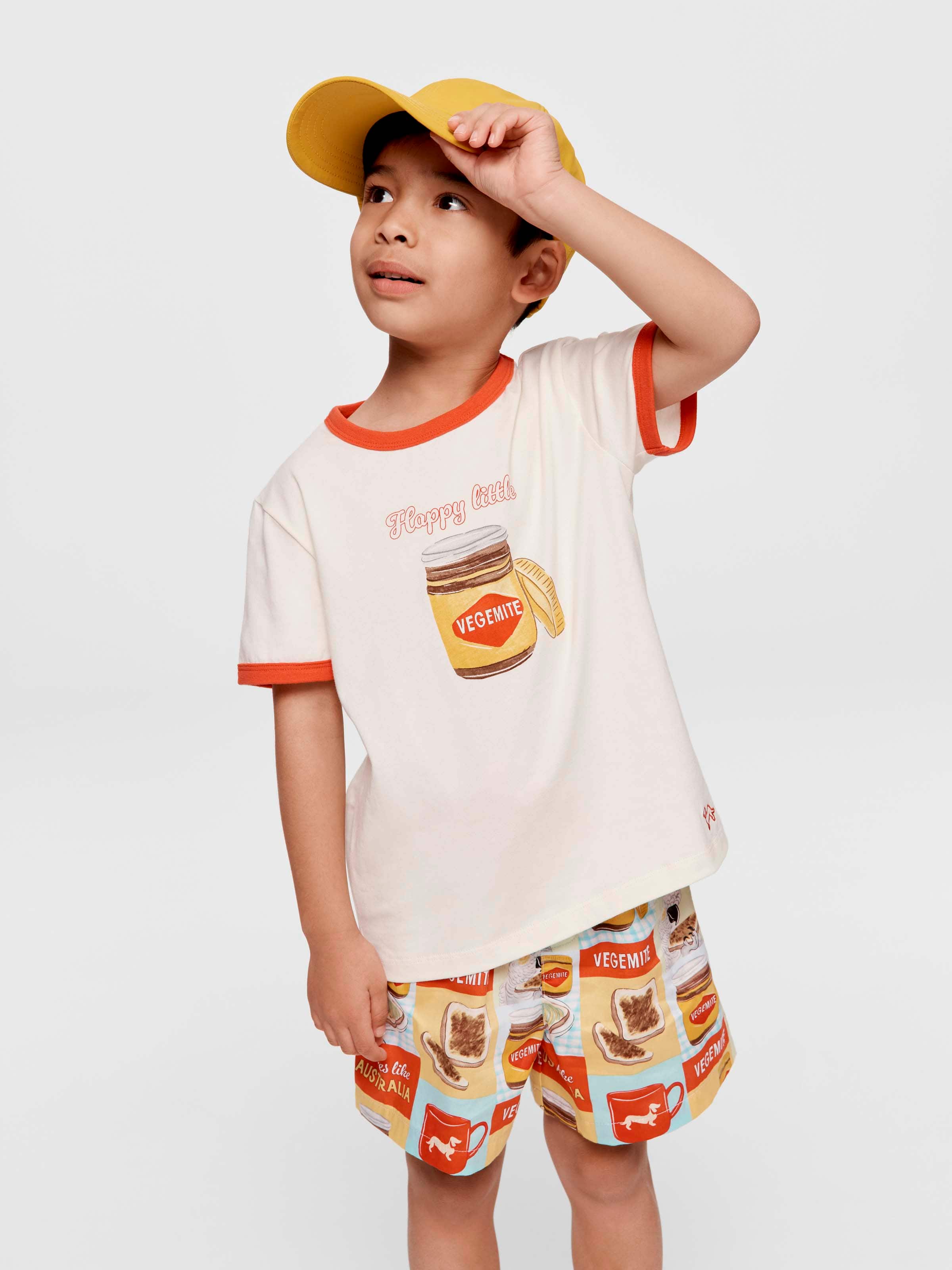Jnr Boys Vegemite 100% Cotton Short Pj Set