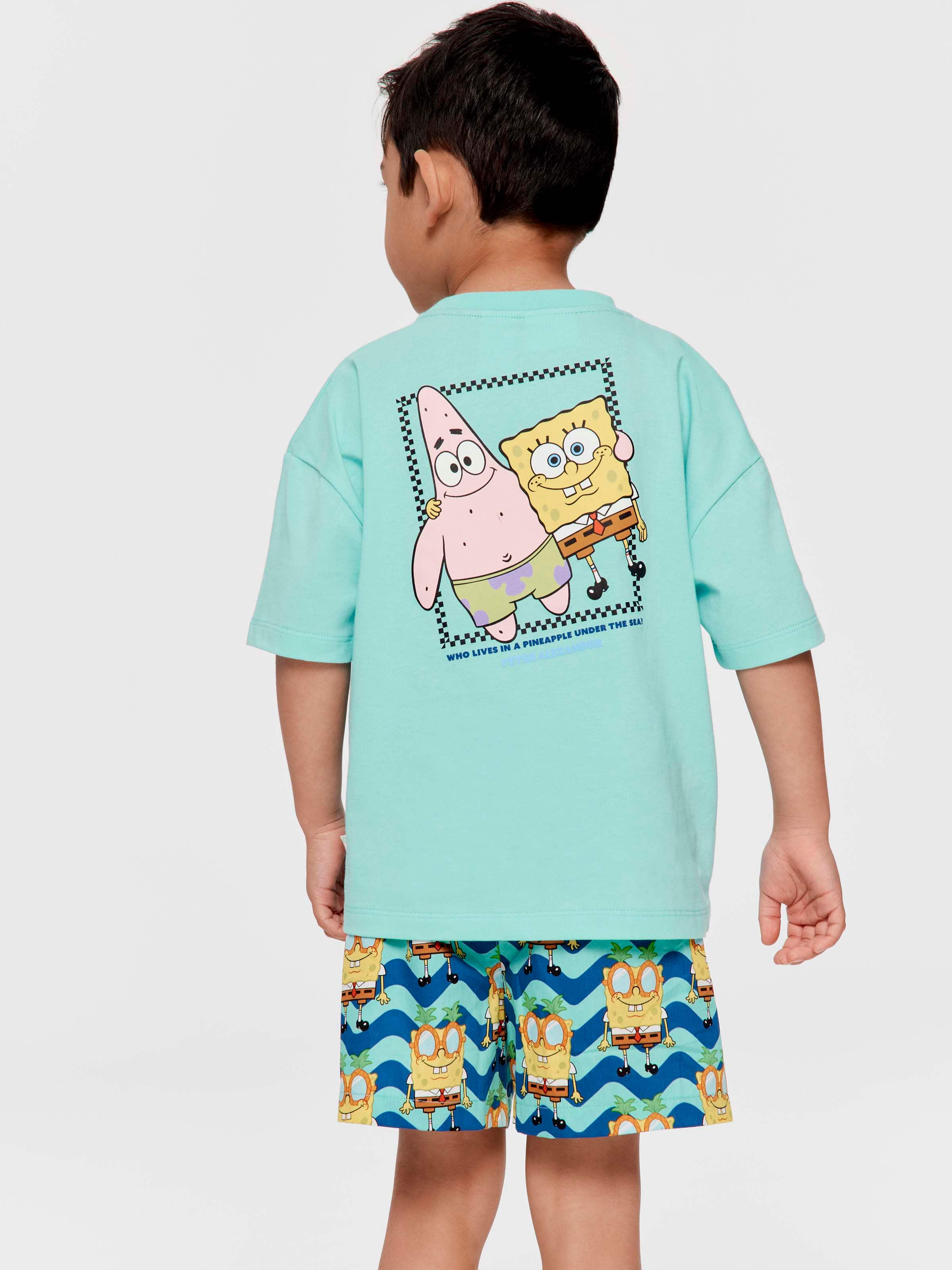 Jnr Boys Spongebob 100% Cotton Short Pj Set