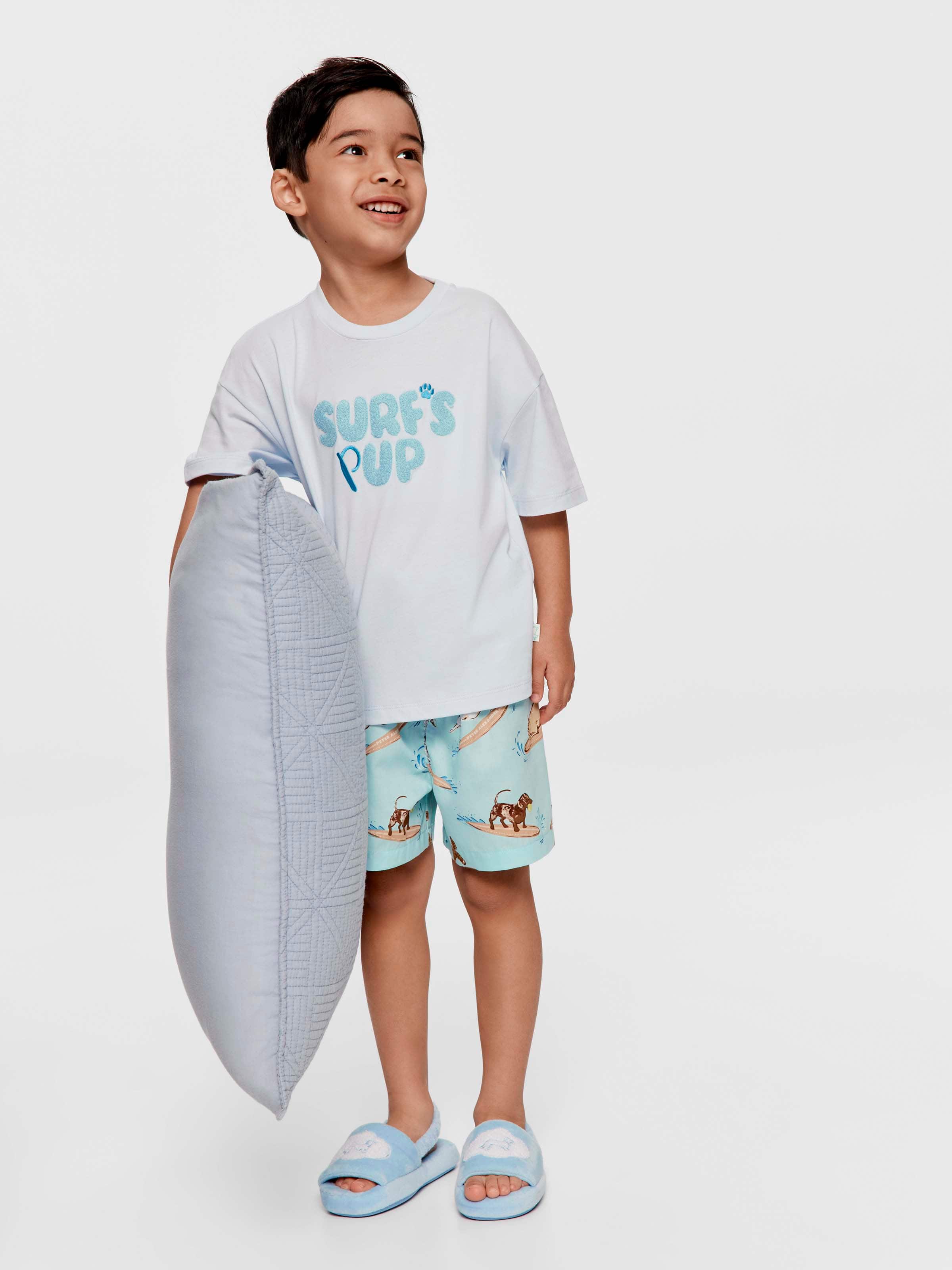 Jnr Boys Surf Pup 100% Cotton Short Pj Set