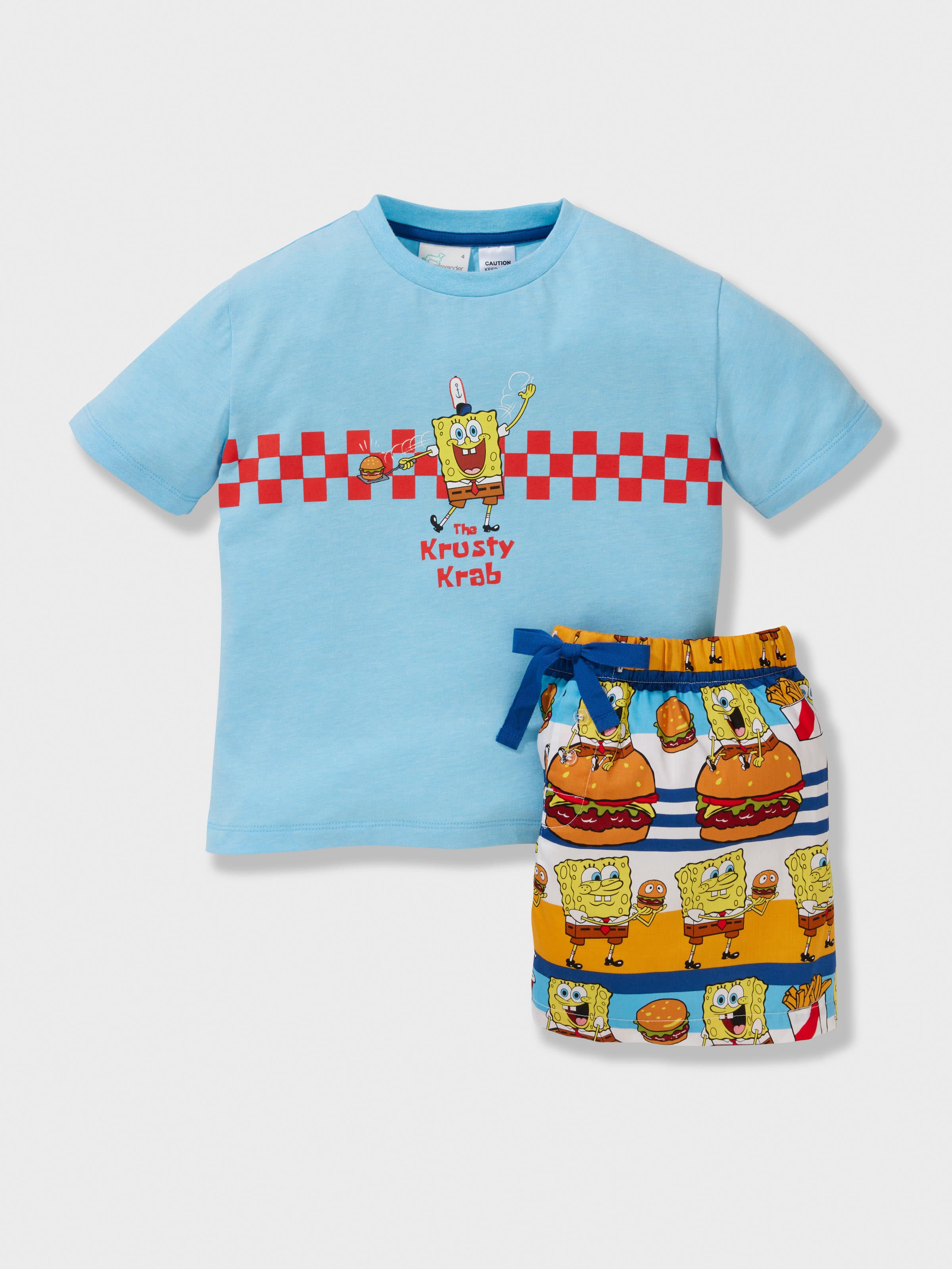 Jnr Boys Spongebob Krusty Krab Short Pj Set