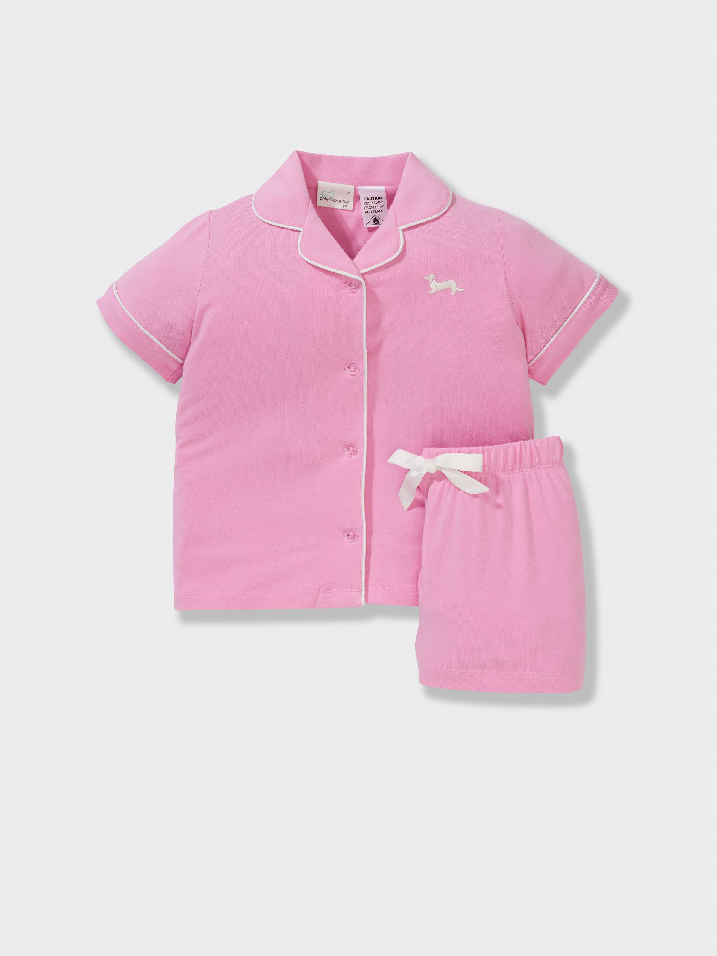 Jnr Girls Bubblegum Pink Short Classic Pj Set