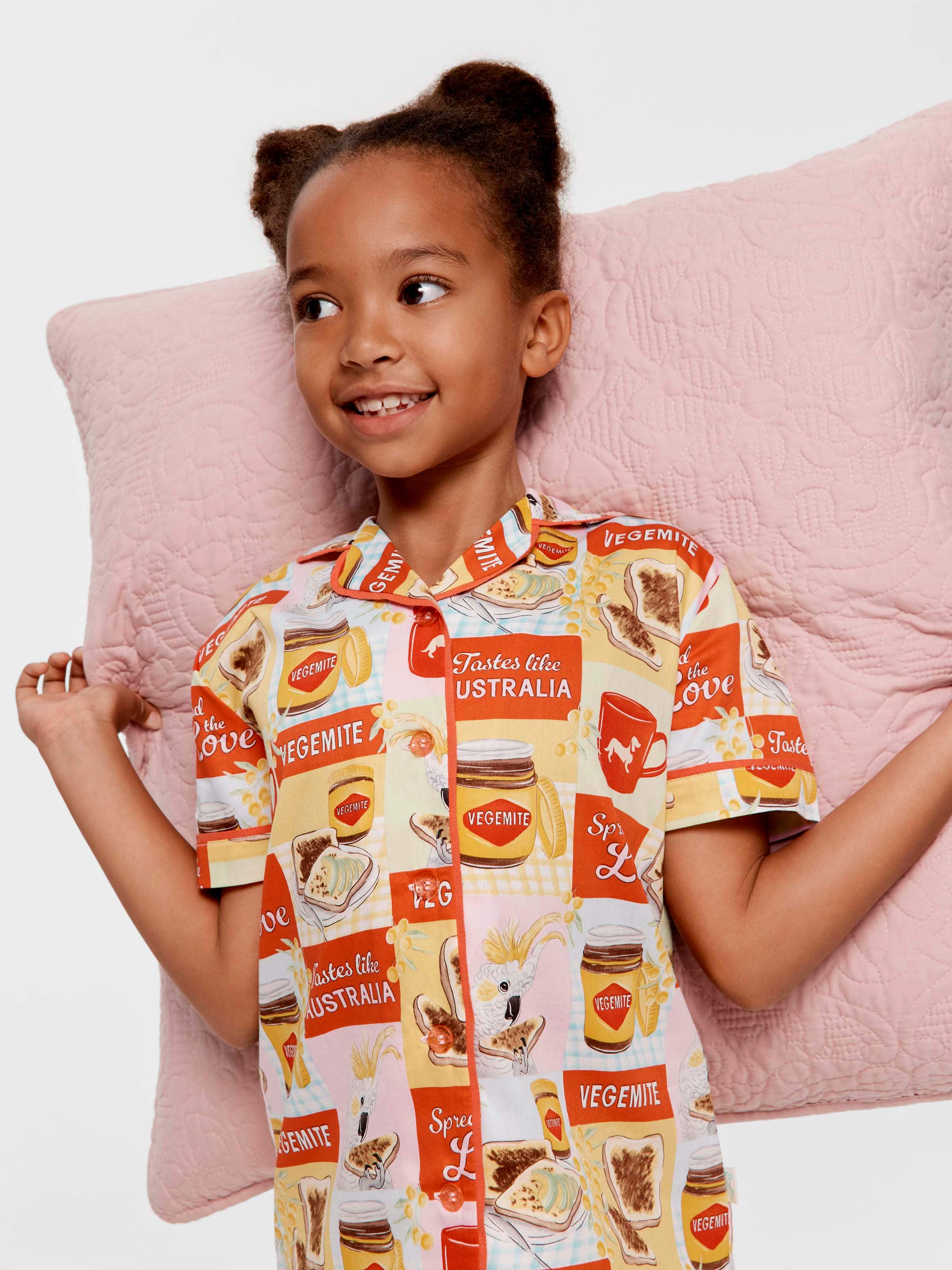 Girls Vegemite 100% Cotton Short Pj Set