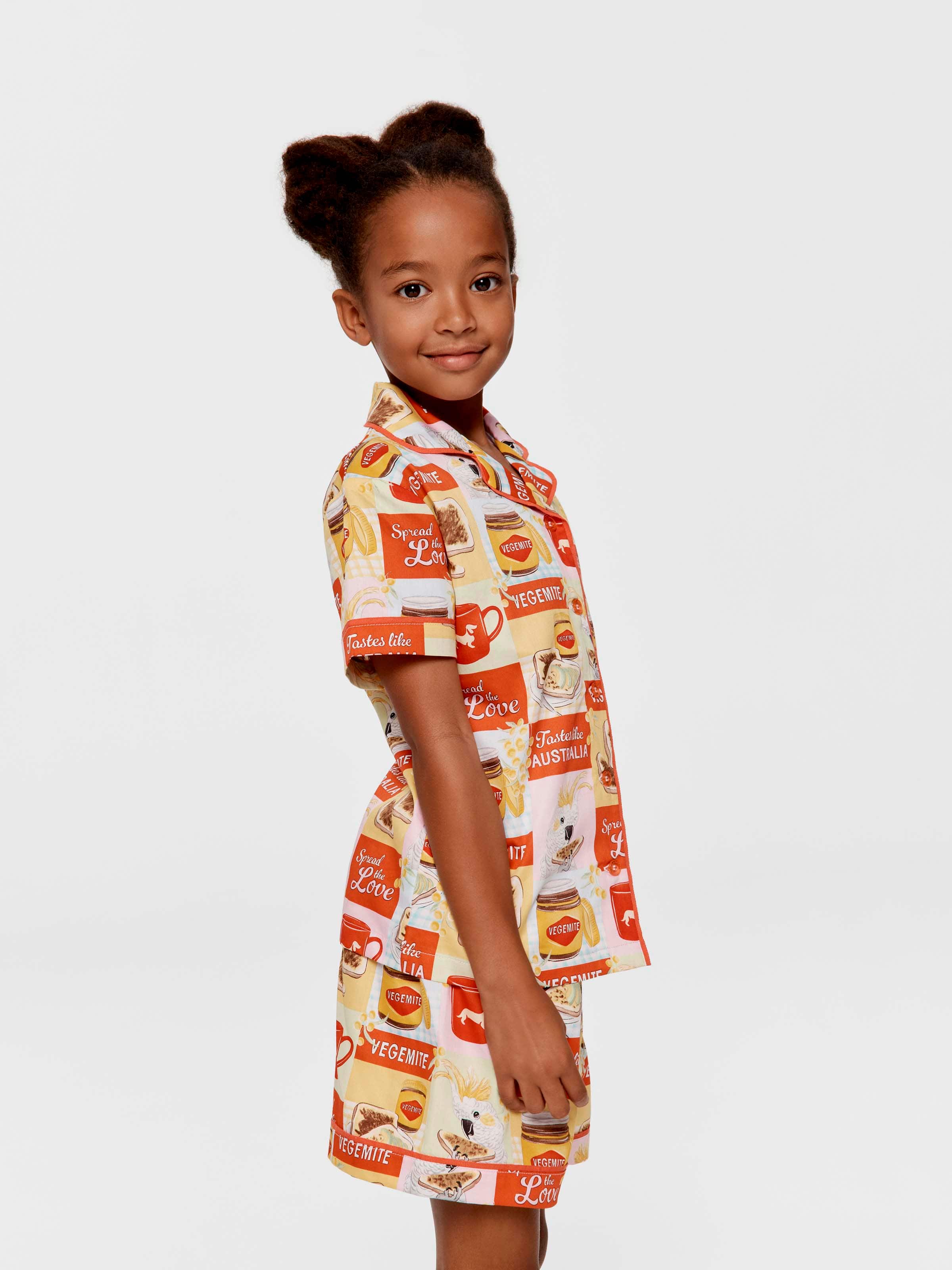Girls Vegemite 100% Cotton Short Pj Set