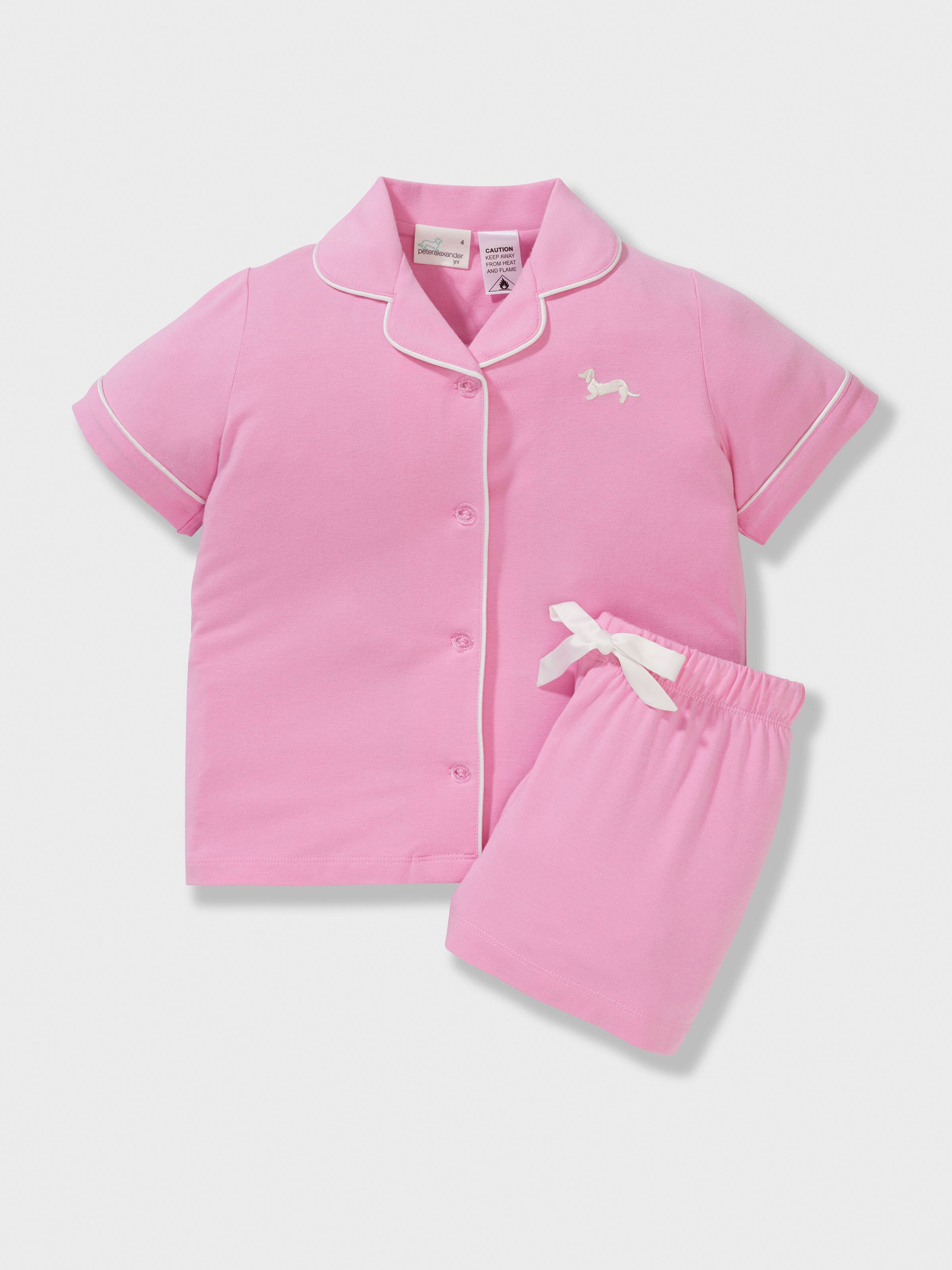 Girls Bubblegum Pink Short Classic Pj Set