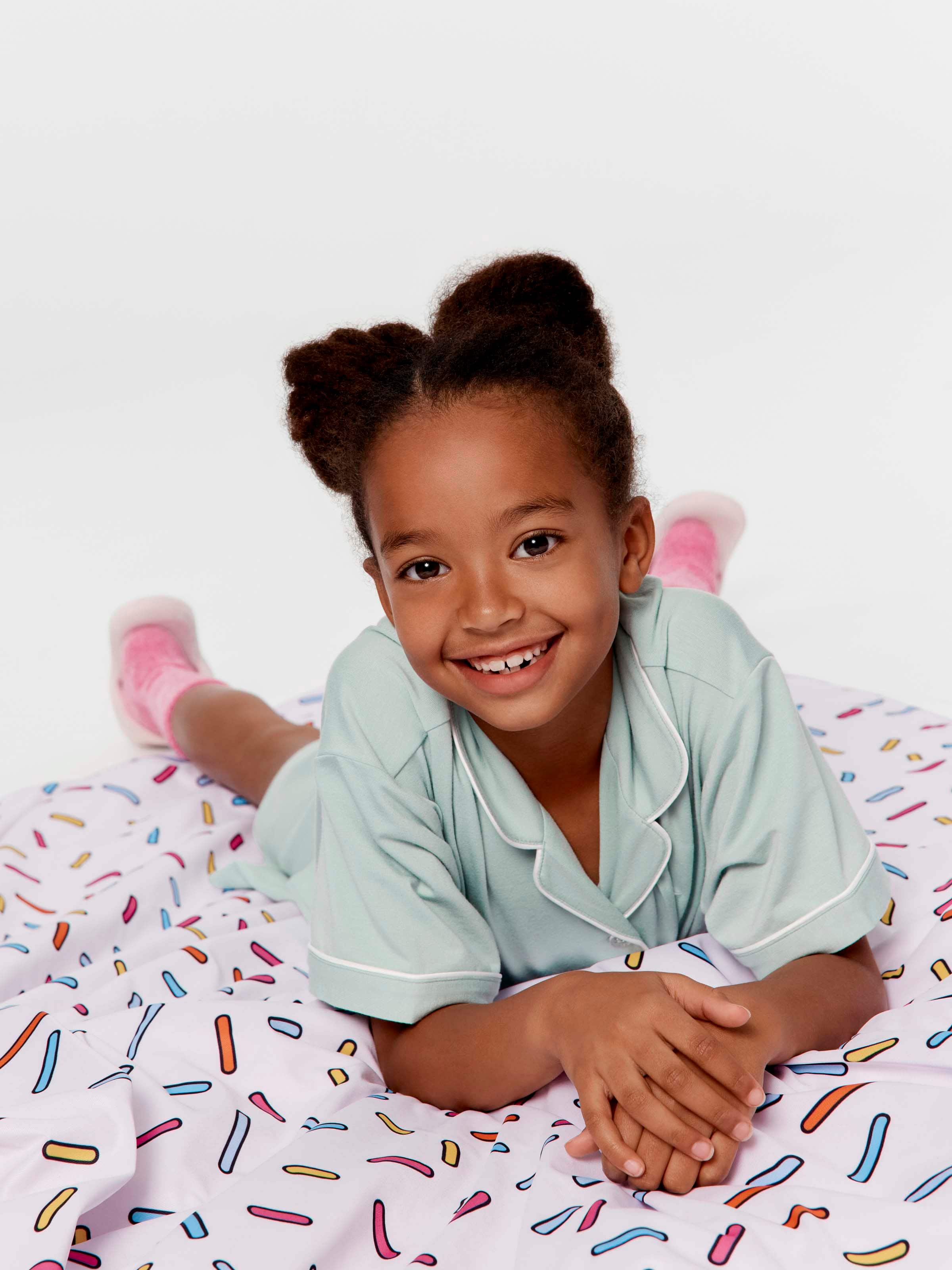 Girls Green Bamboo Short Classic Pj Set