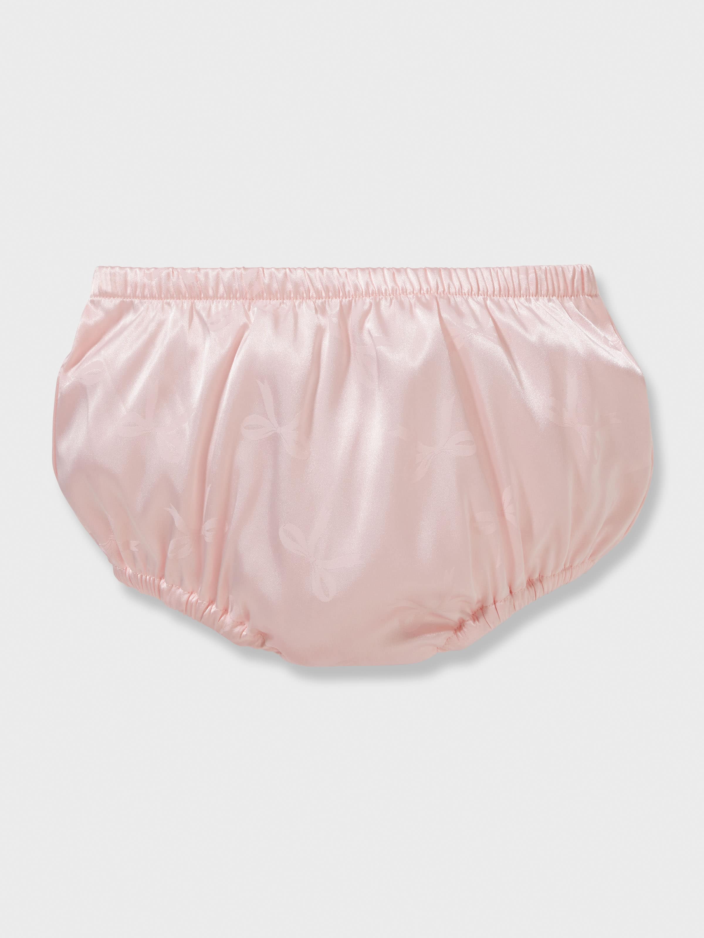 Baby Girl Pink Bows Satin Shortie Pj Set