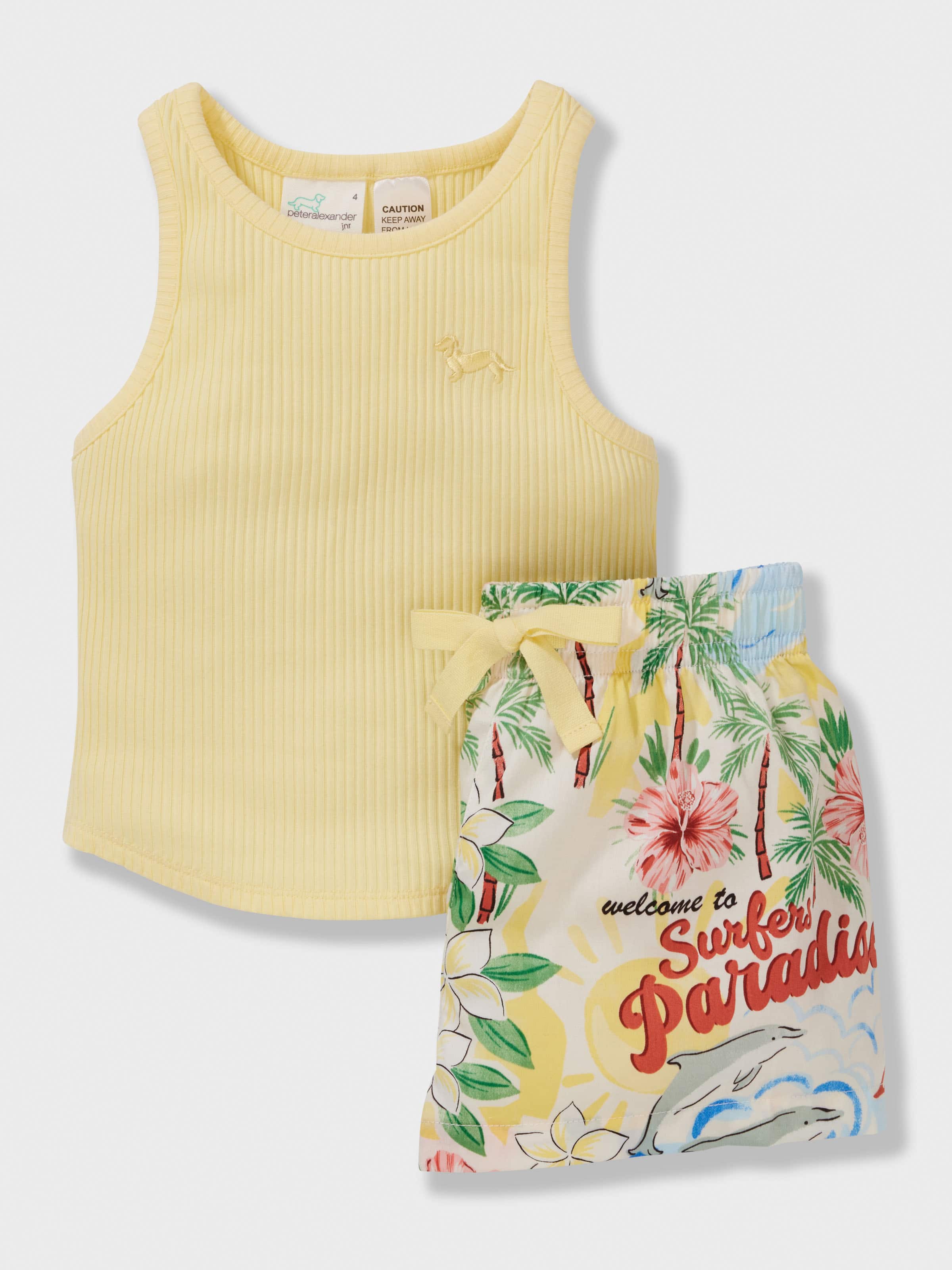 Jnr Girls Beach Tank Short Pj Set
