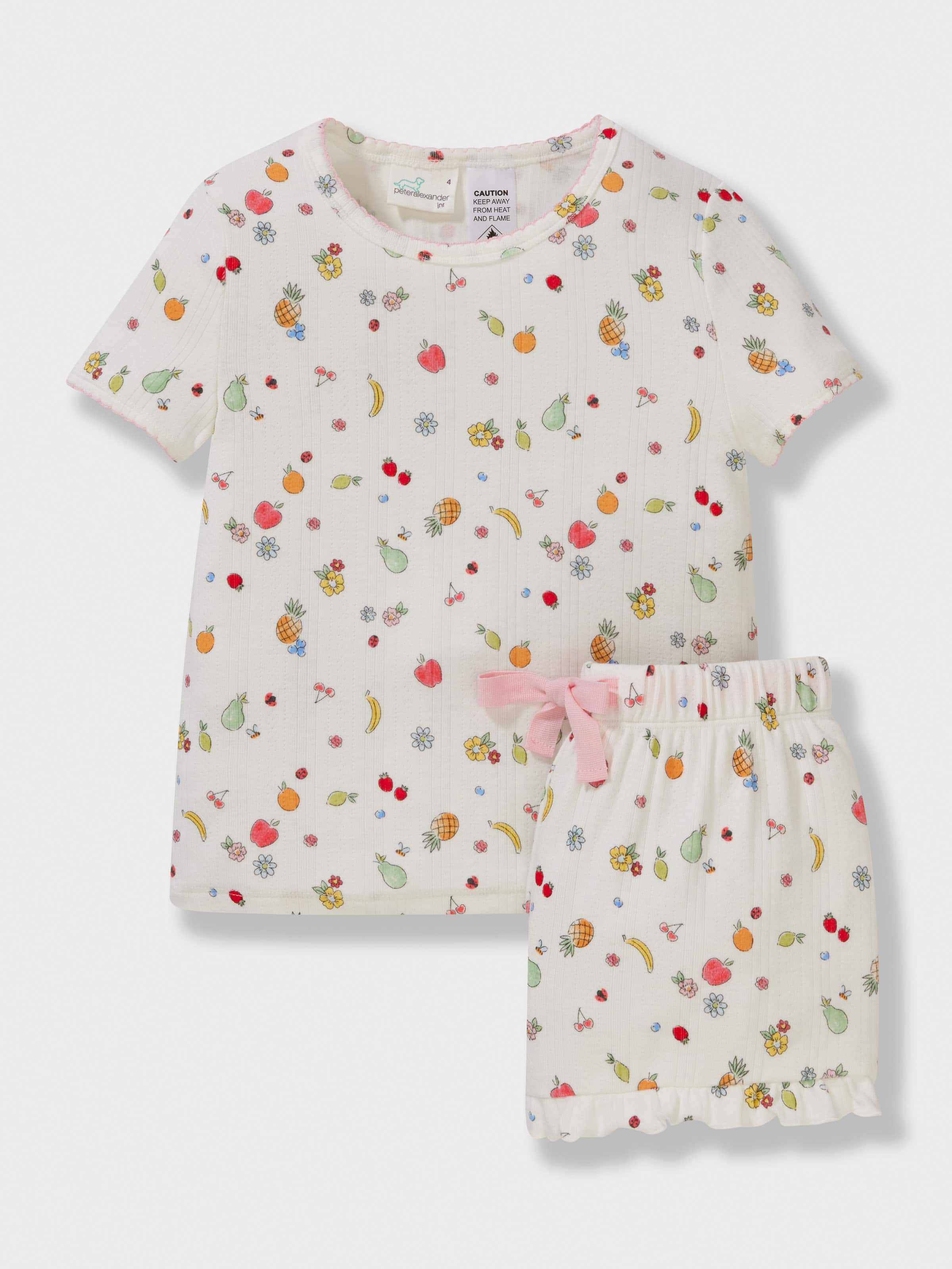 Jnr Girls Ditzy Fruits Short Pj Set