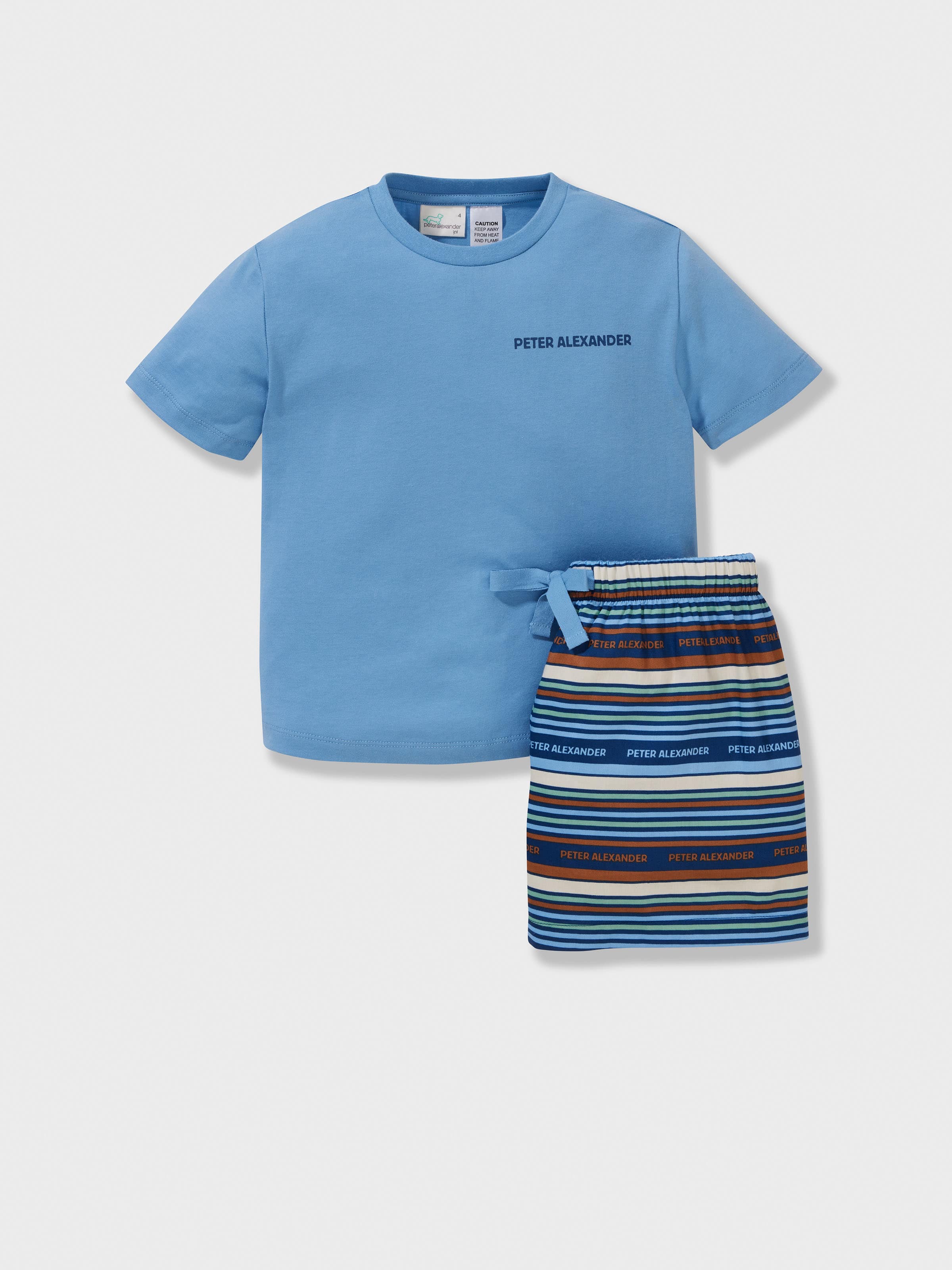 Jnr Boys Stripe 100% Cotton Short Pj Set