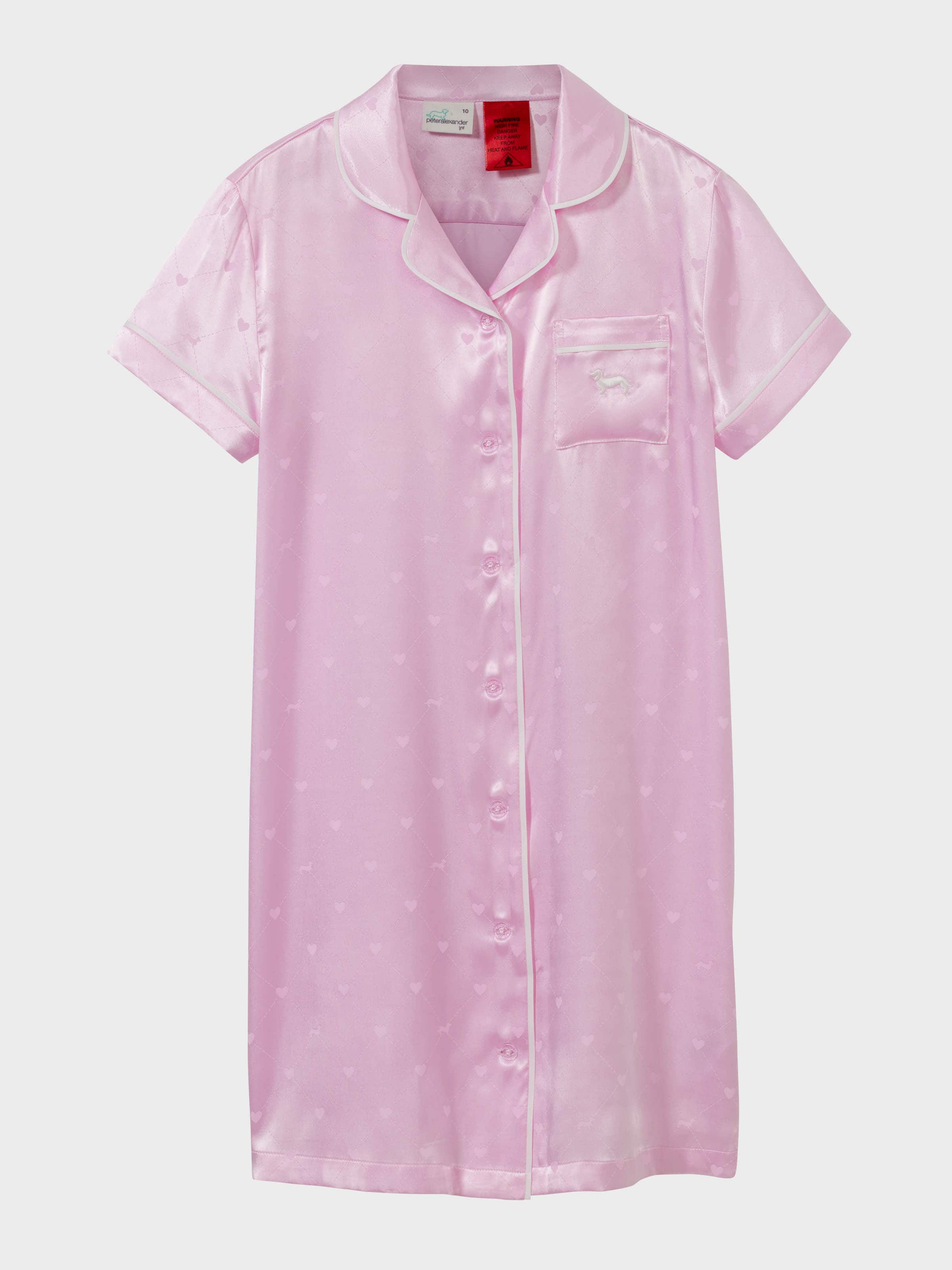 Girls Pink Satin Nightie