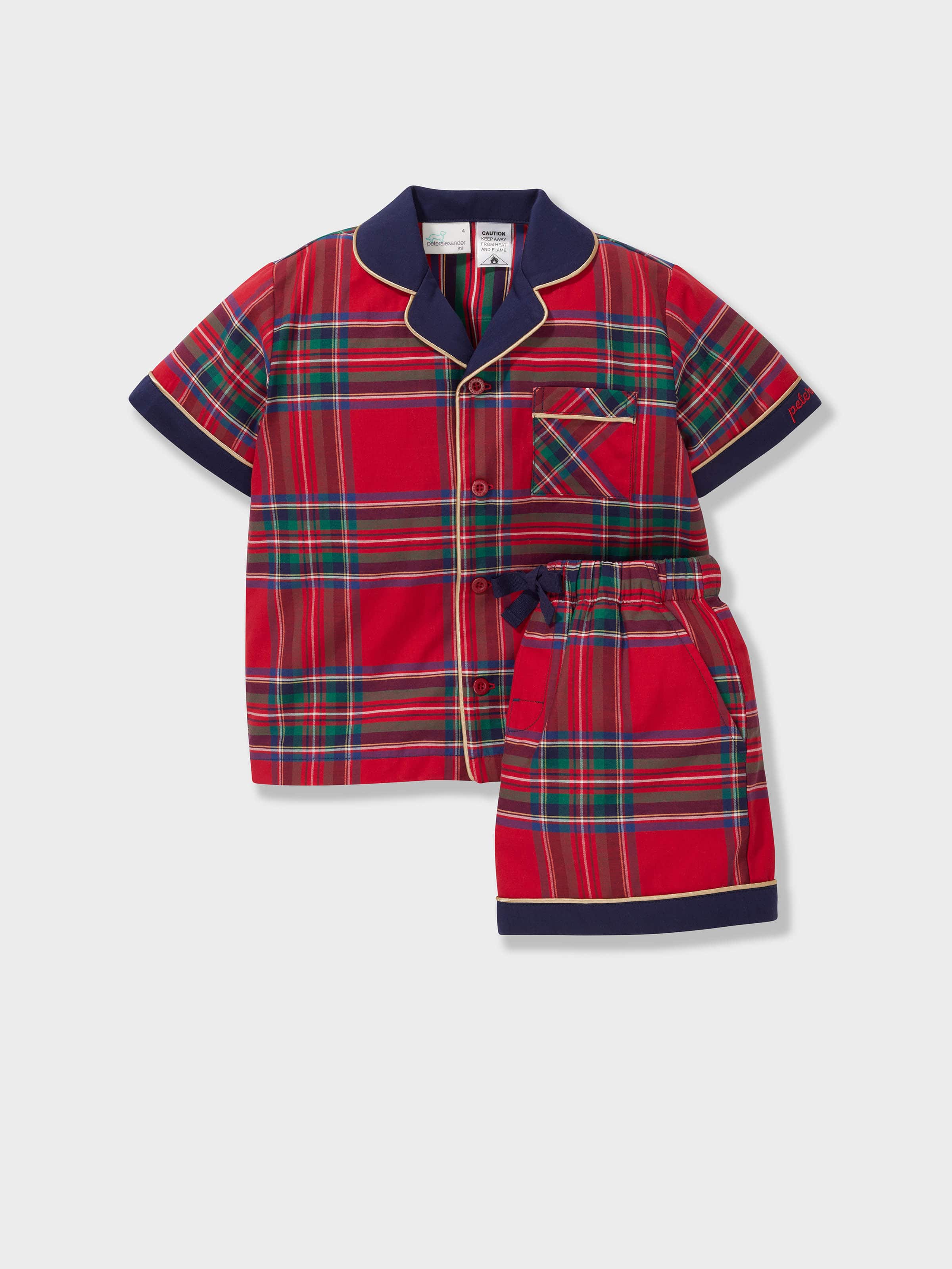 Jnr Kids Tartan 100% Cotton Shortie Pj Set