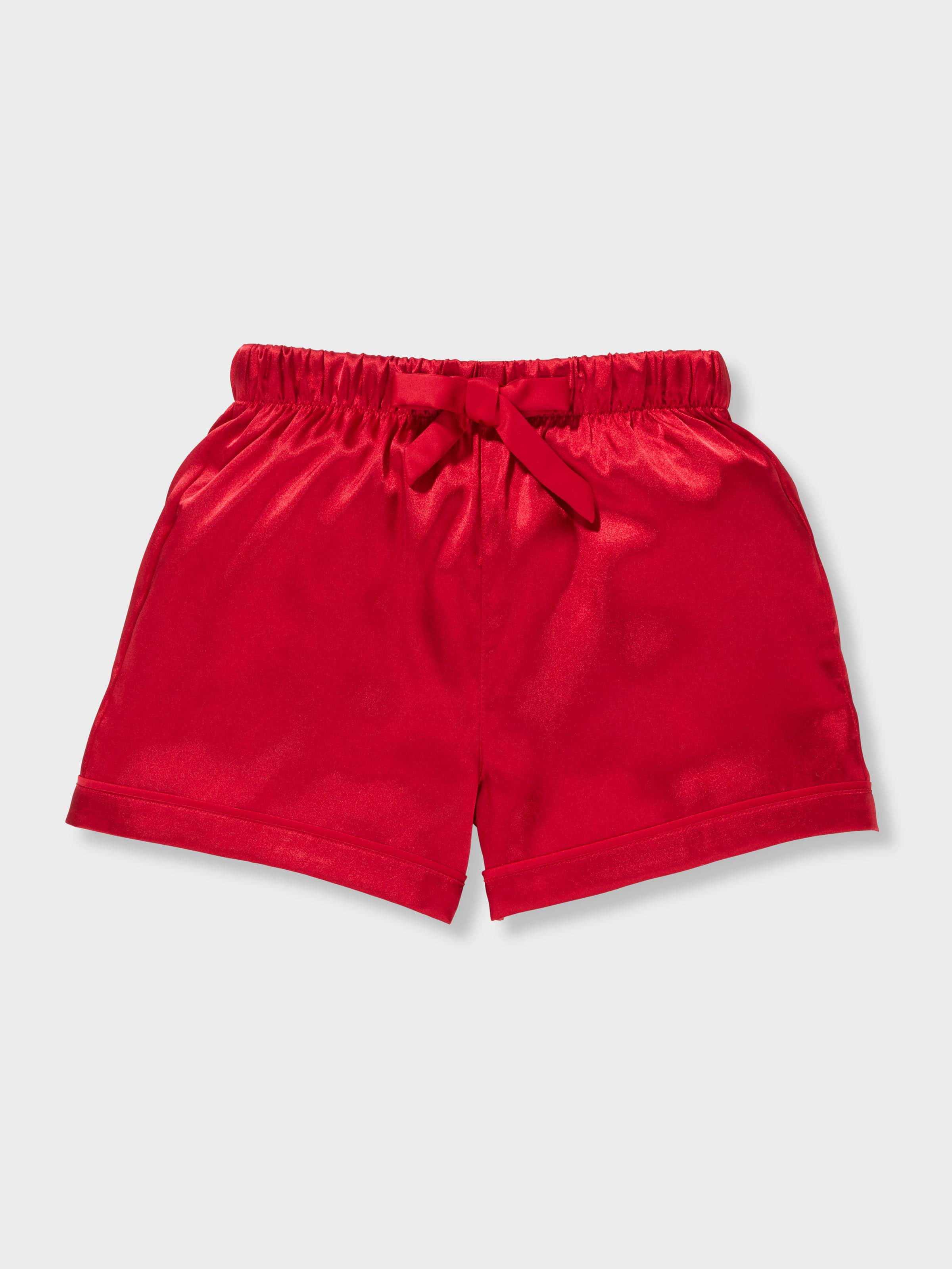 Kids Red Chic Satin Boxed Shortie Pj Set