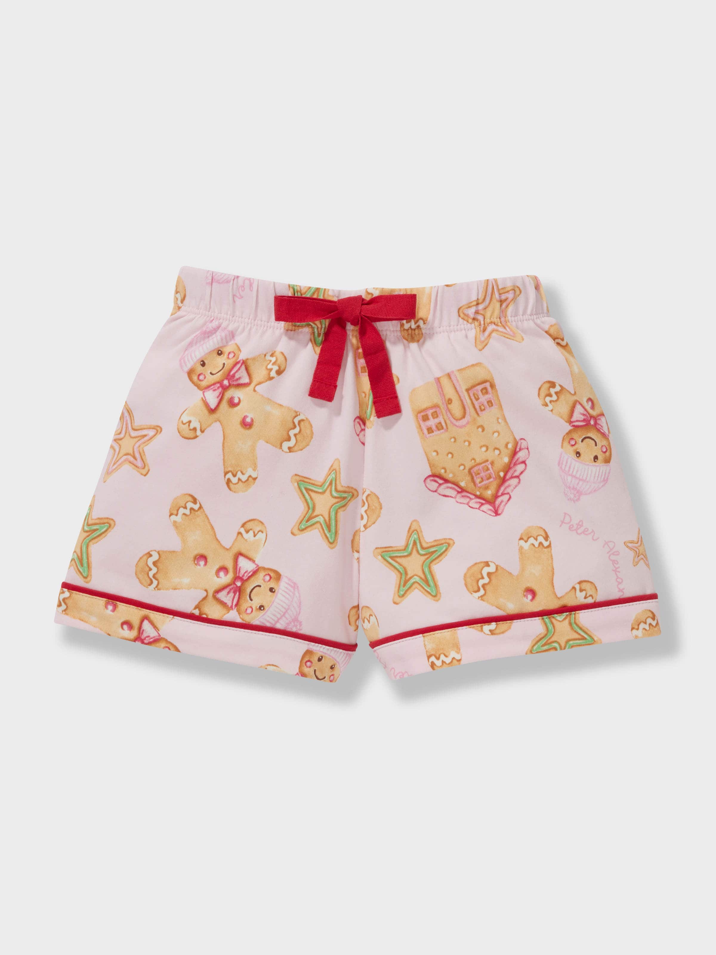 Jnr Girls Pink Gingerbread Shortie Pj Set
