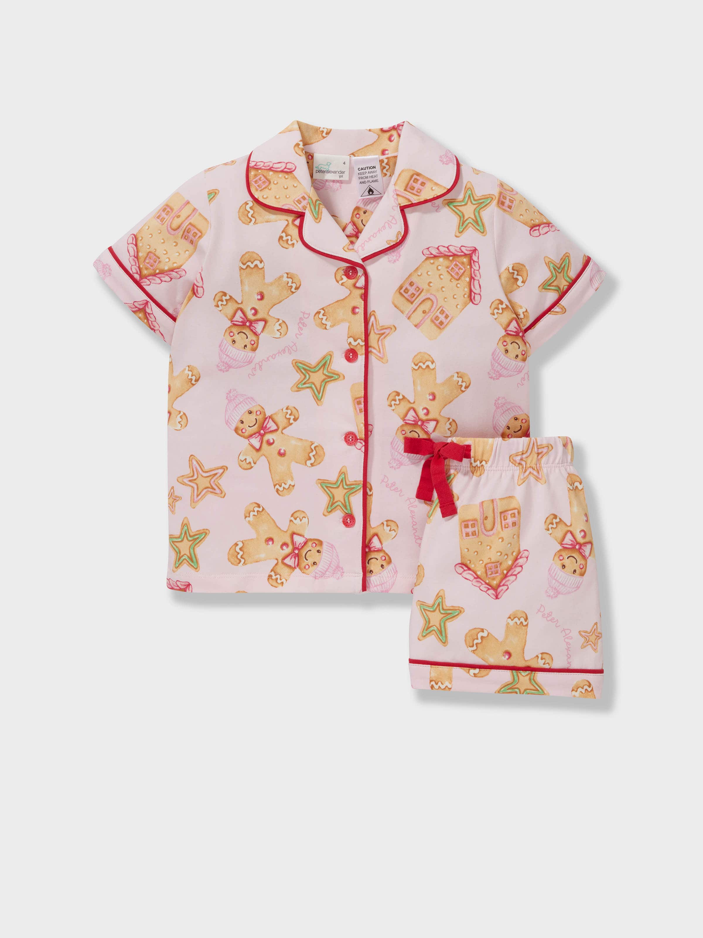Jnr Girls Pink Gingerbread Shortie Pj Set