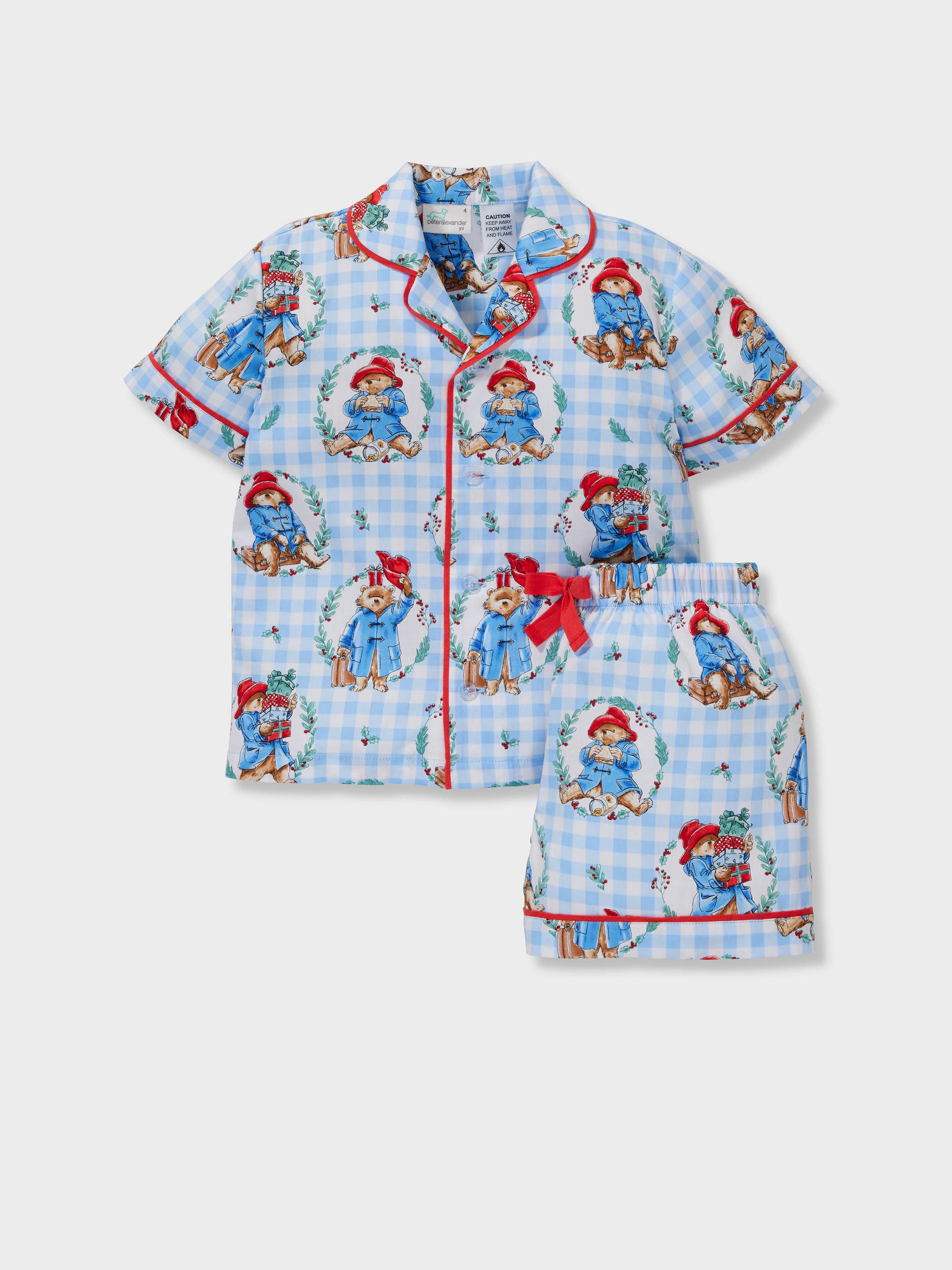 Jnr Kids Paddington Bear 100% Cotton Shortie Pj Set