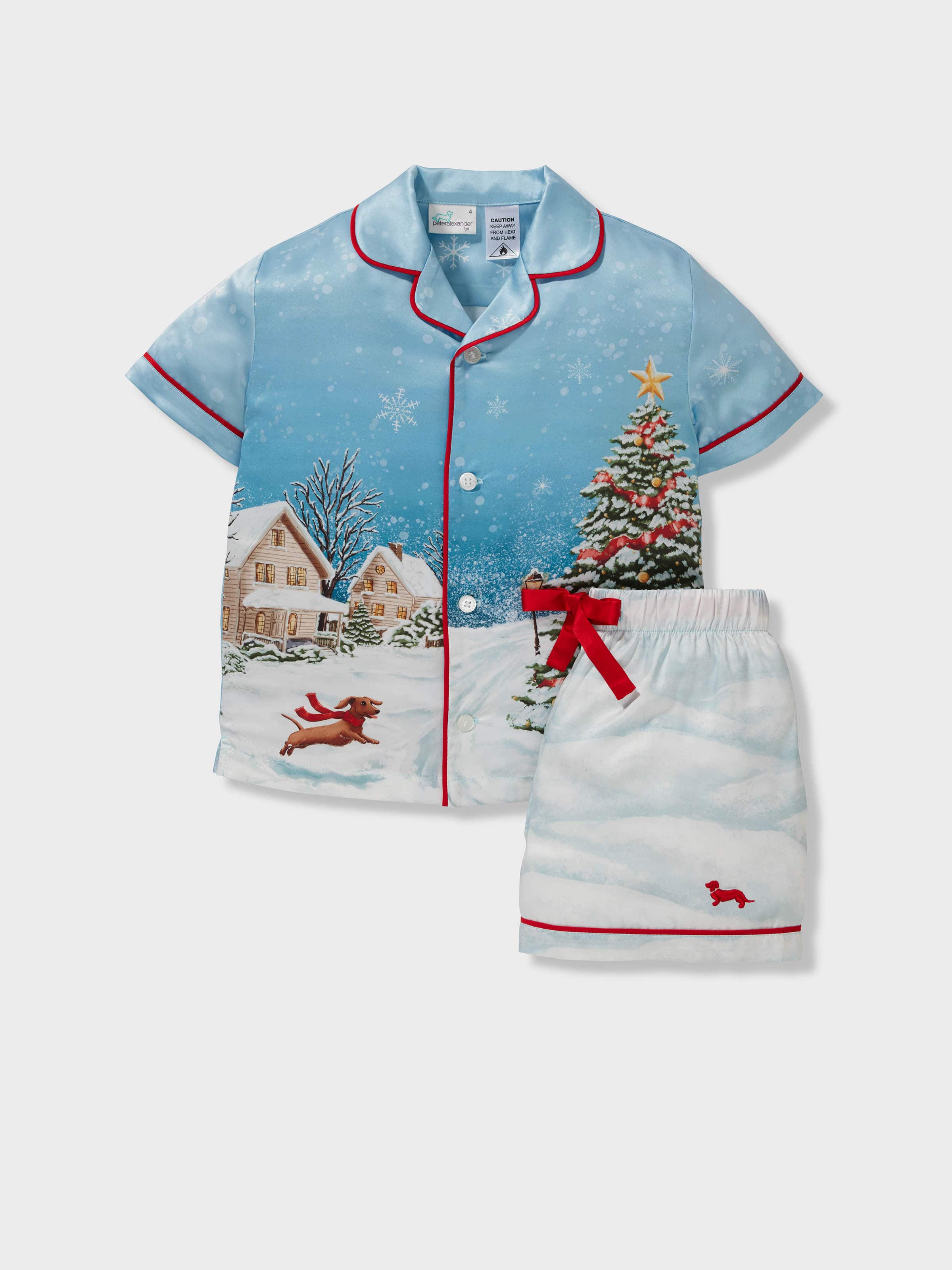 Jnr Kids White Christmas Chic Satin Boxed Shortie Pj Set