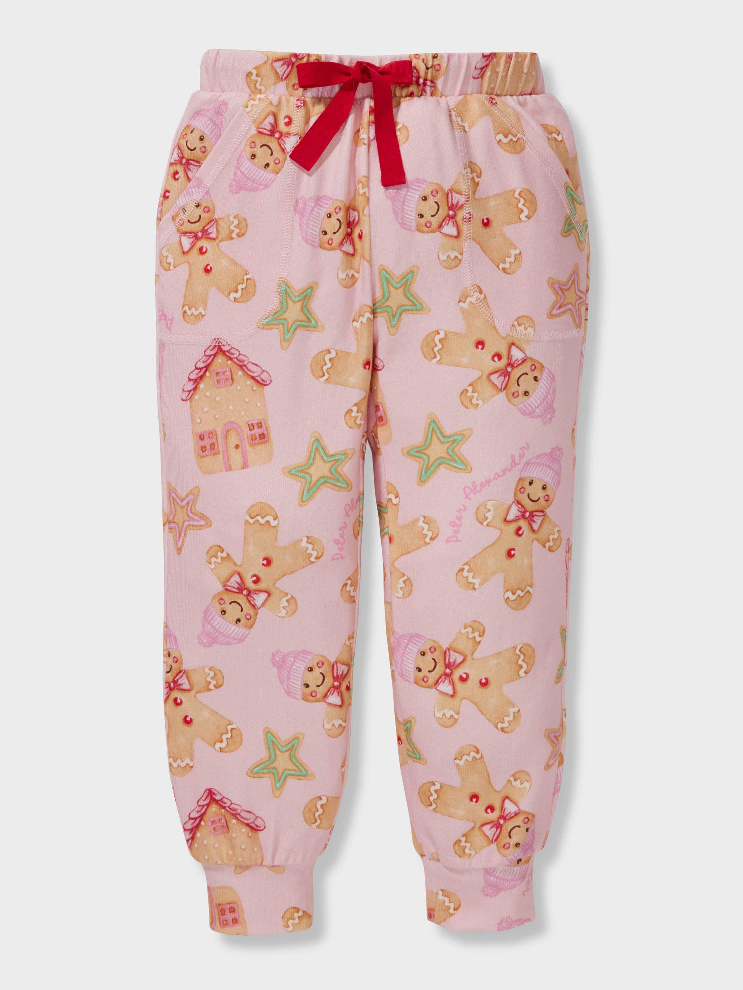 Jnr Girls Pink Gingerbread Plush Long Pj Set