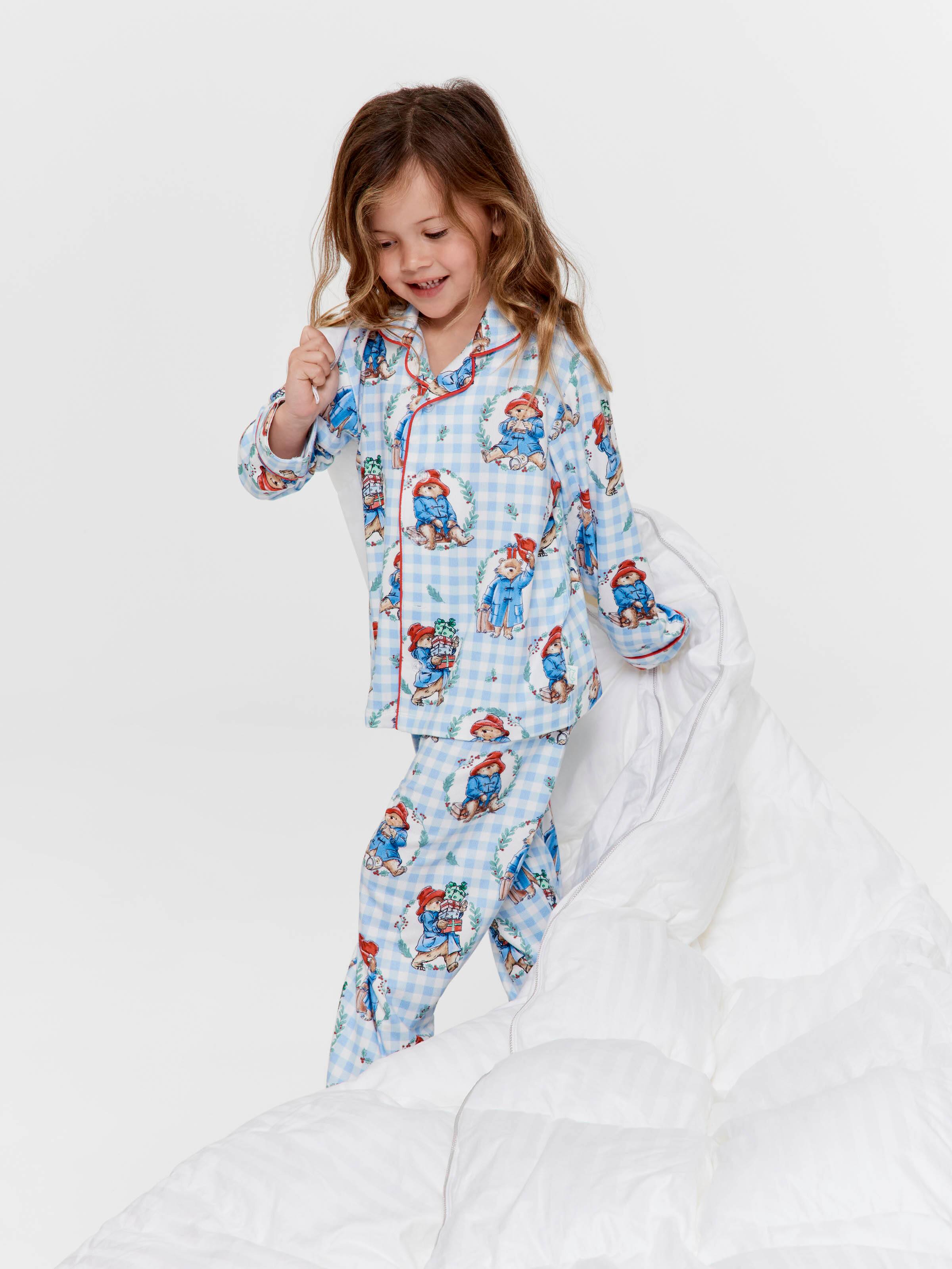 Jnr Kids Paddington Bear Plush Boxed Long Classic Pj Set