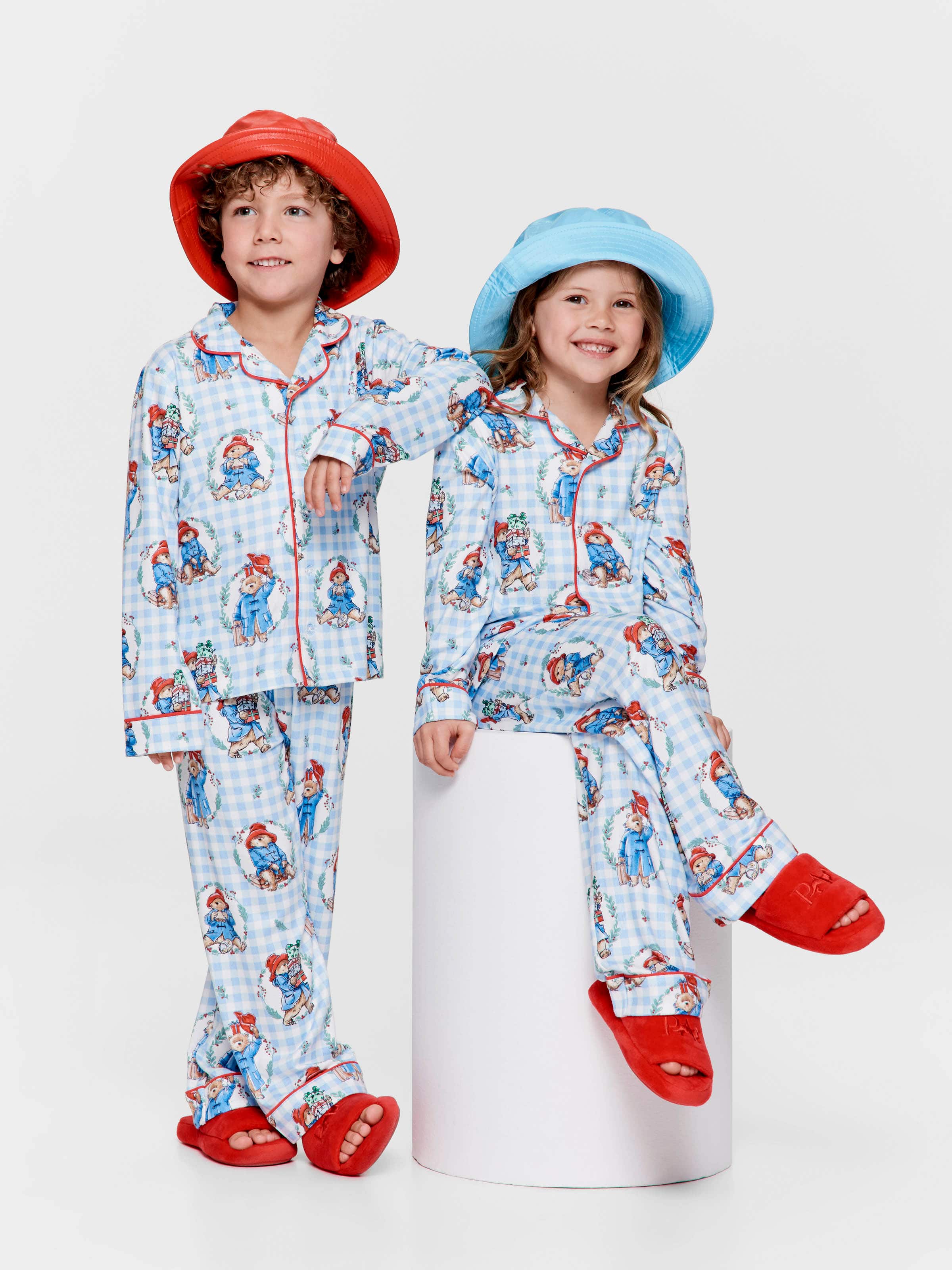 Jnr Kids Paddington Bear Plush Boxed Long Classic Pj Set