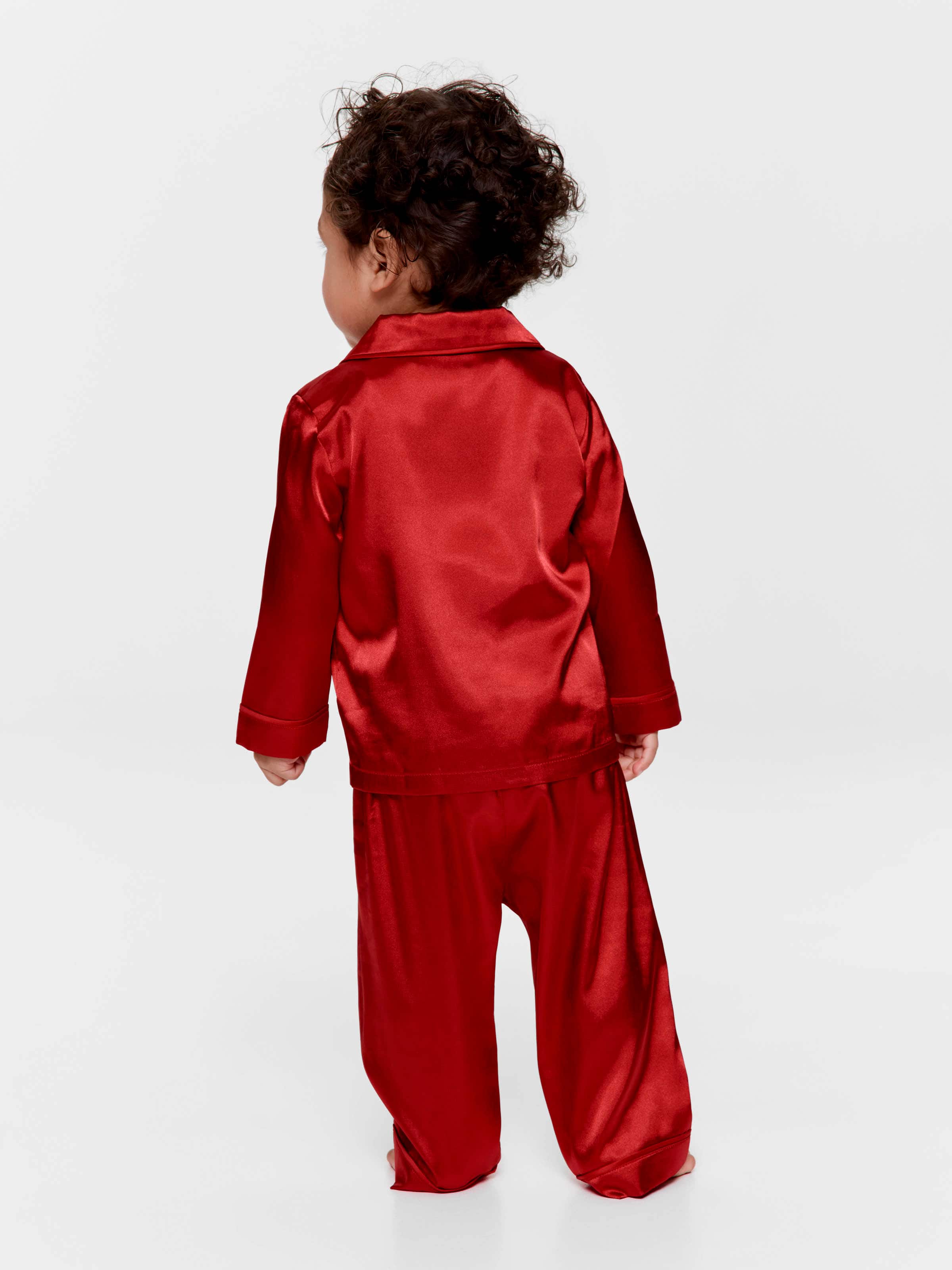 Baby Red Chic Satin Boxed Long Classic Pj Set
