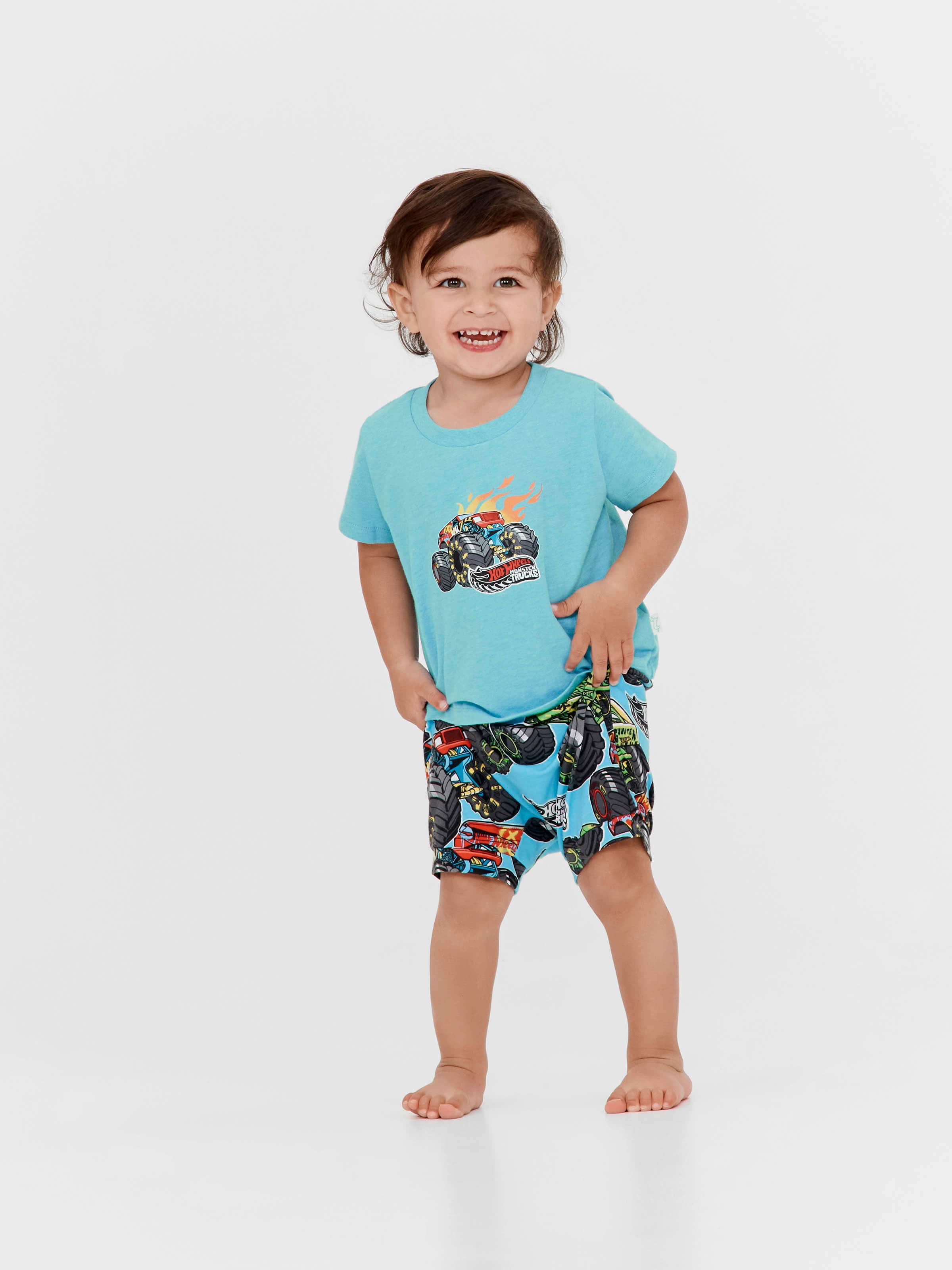 Baby Boys Hot Wheels Monster Trucks Short Pj Set