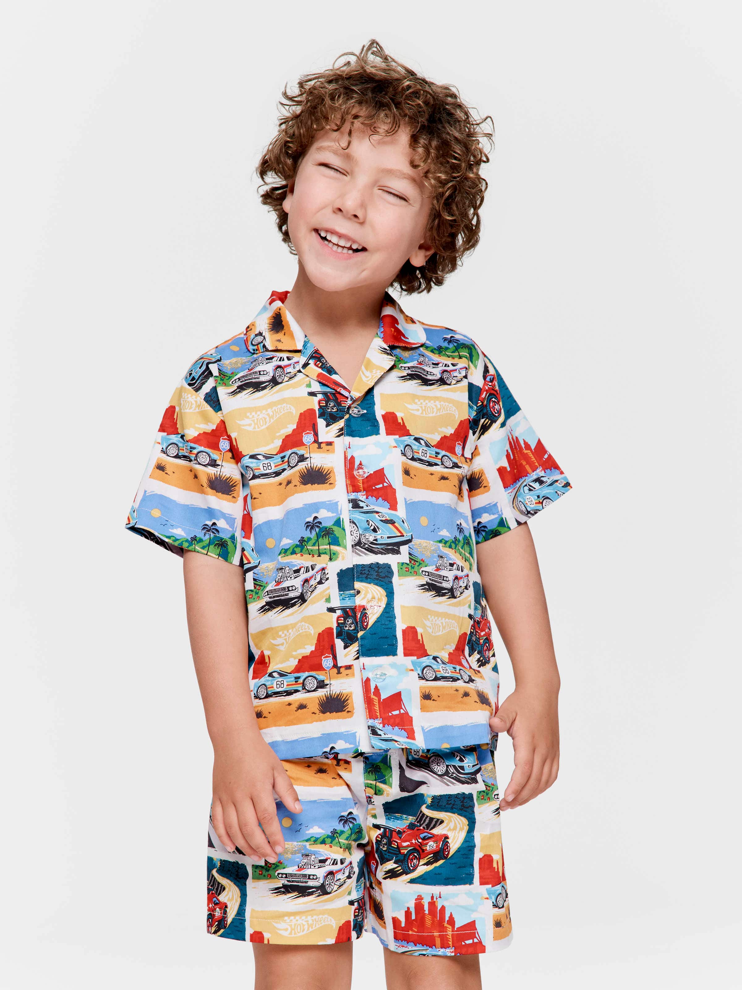 Jnr Boys Hot Wheels 100% Cotton Shortie Pj Set