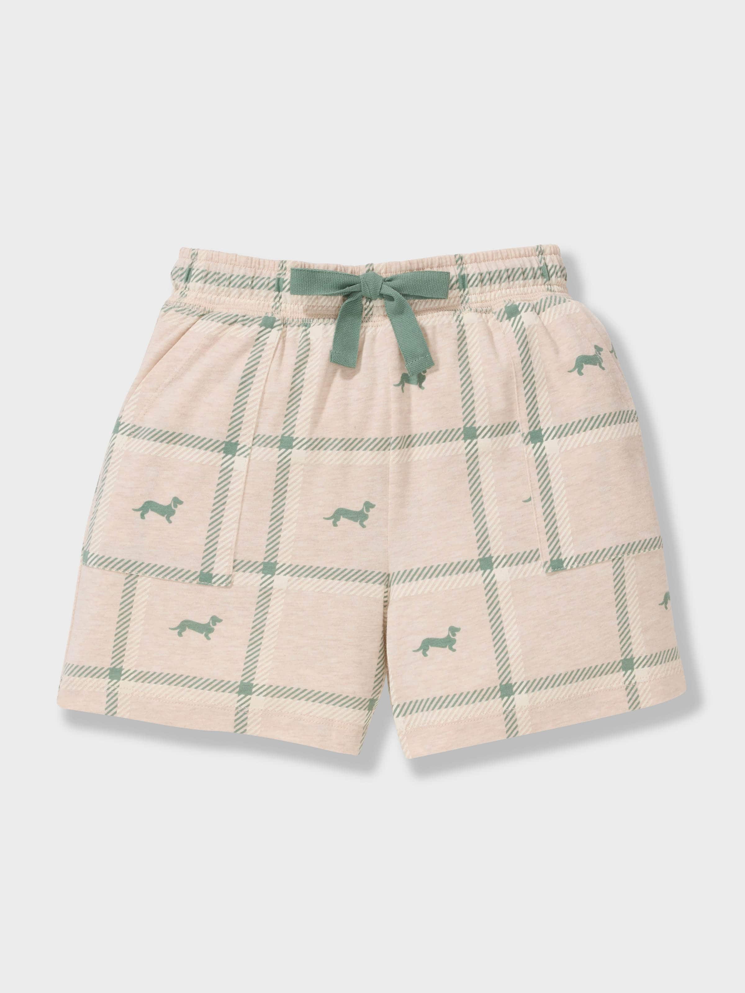 Jnr Boys Windowpane Check Short Pj Set
