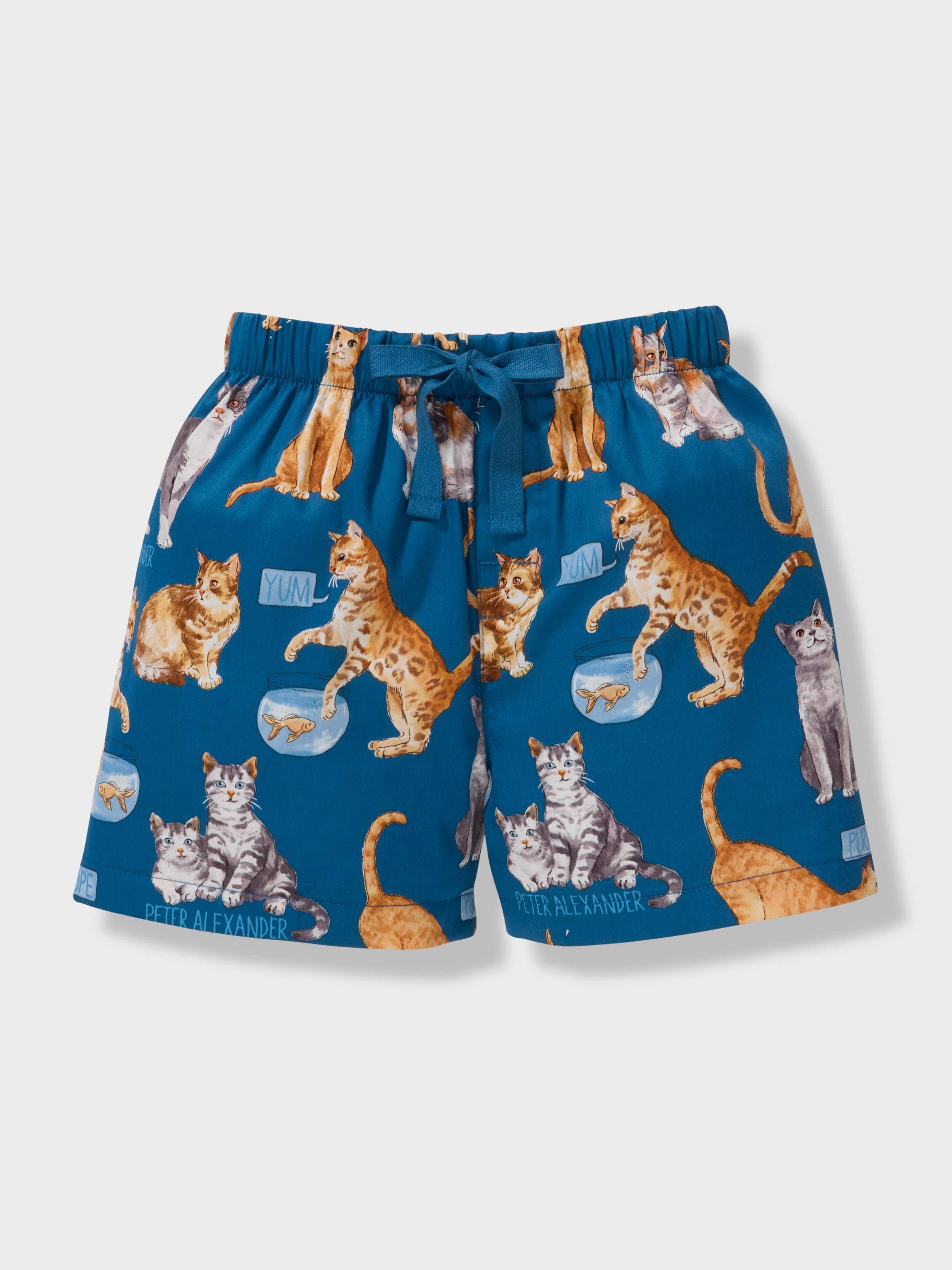 Jnr Kids Hungry Cats 100% Cotton Short Pj Set