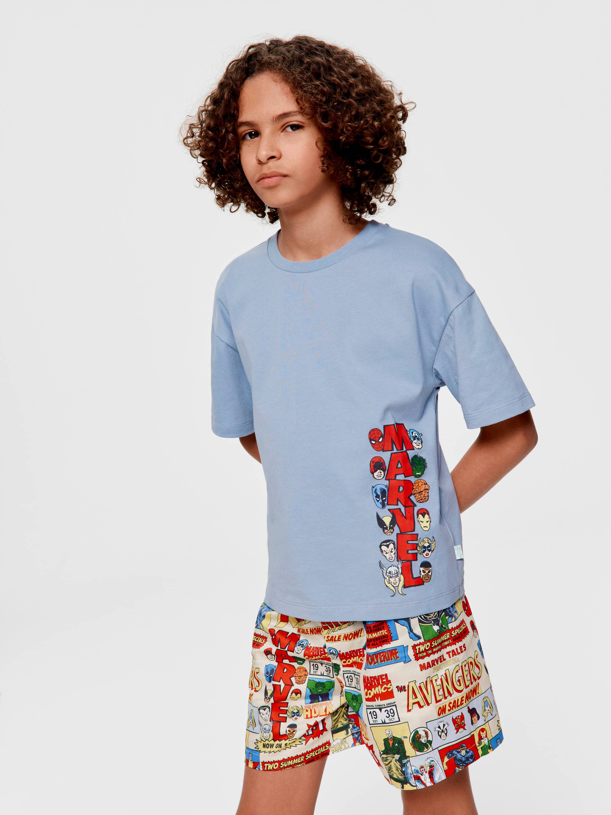 Boys Marvel Comics 100% Cotton Short Pj Set