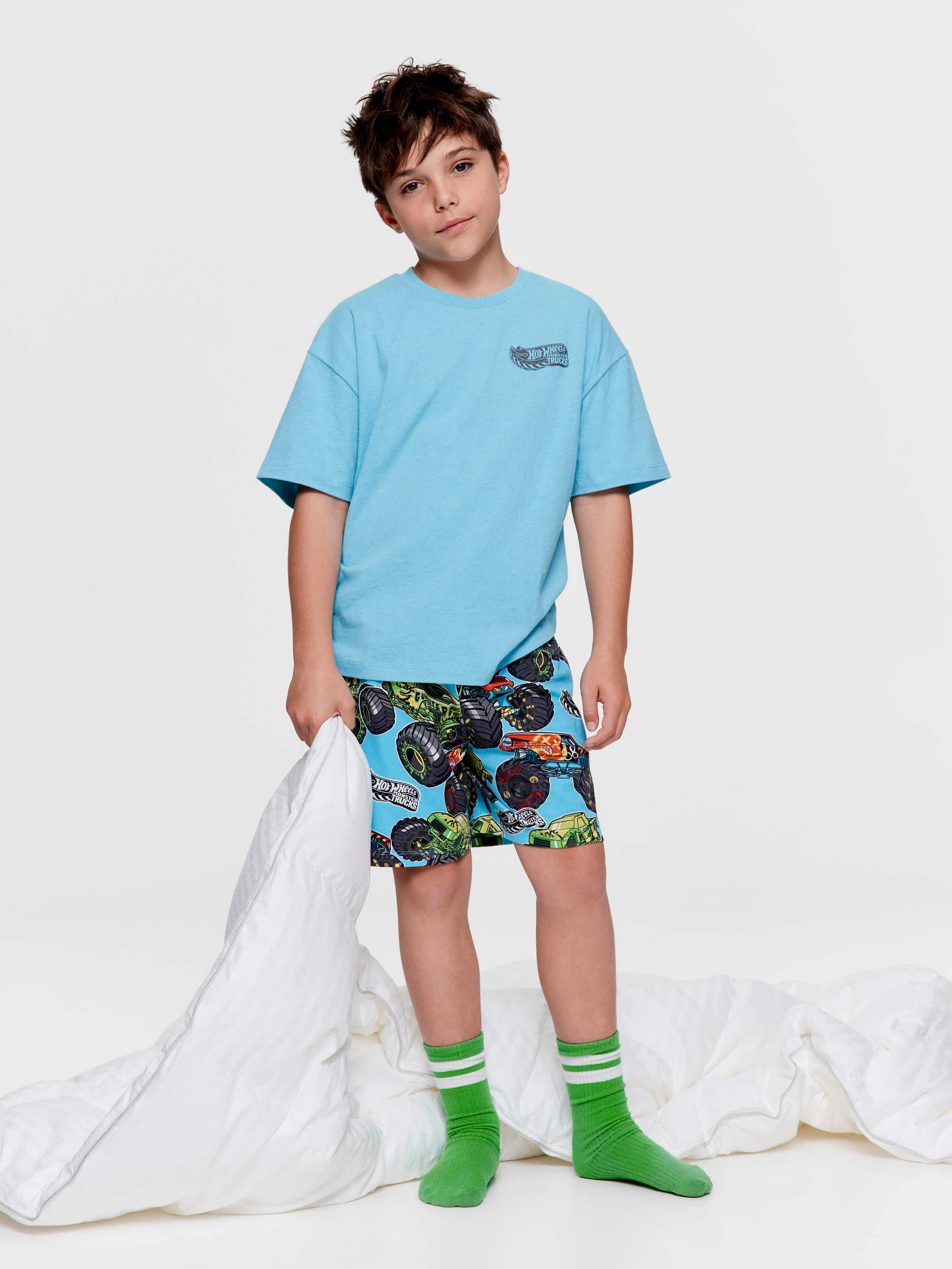 Boys Hot Wheels Monster Trucks Short Pj Set