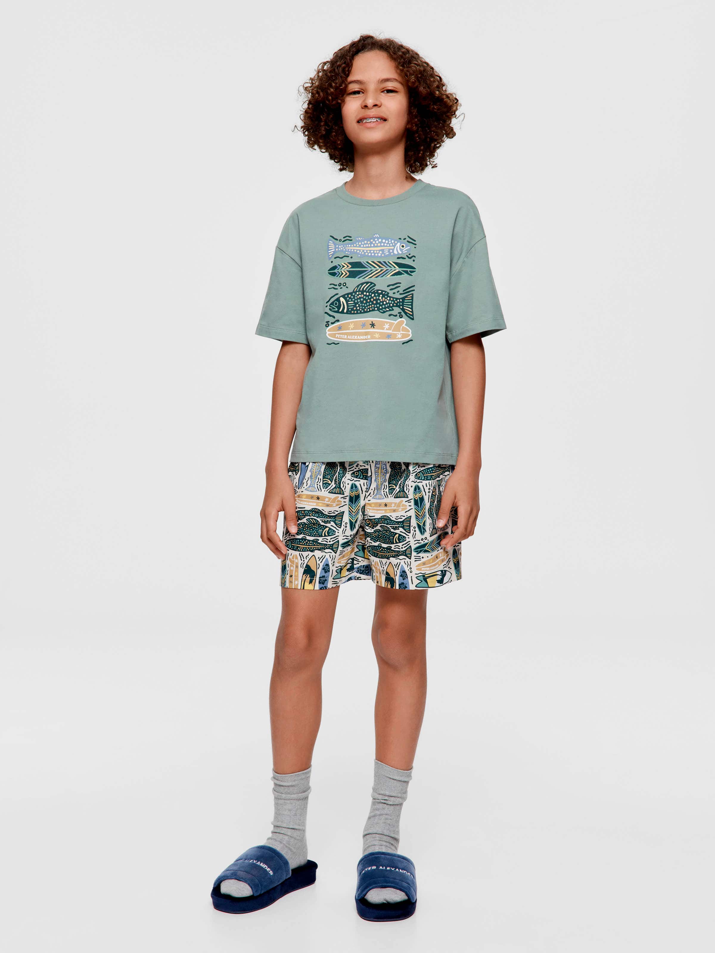 Boys Fishing 100% Cotton Short Pj Set