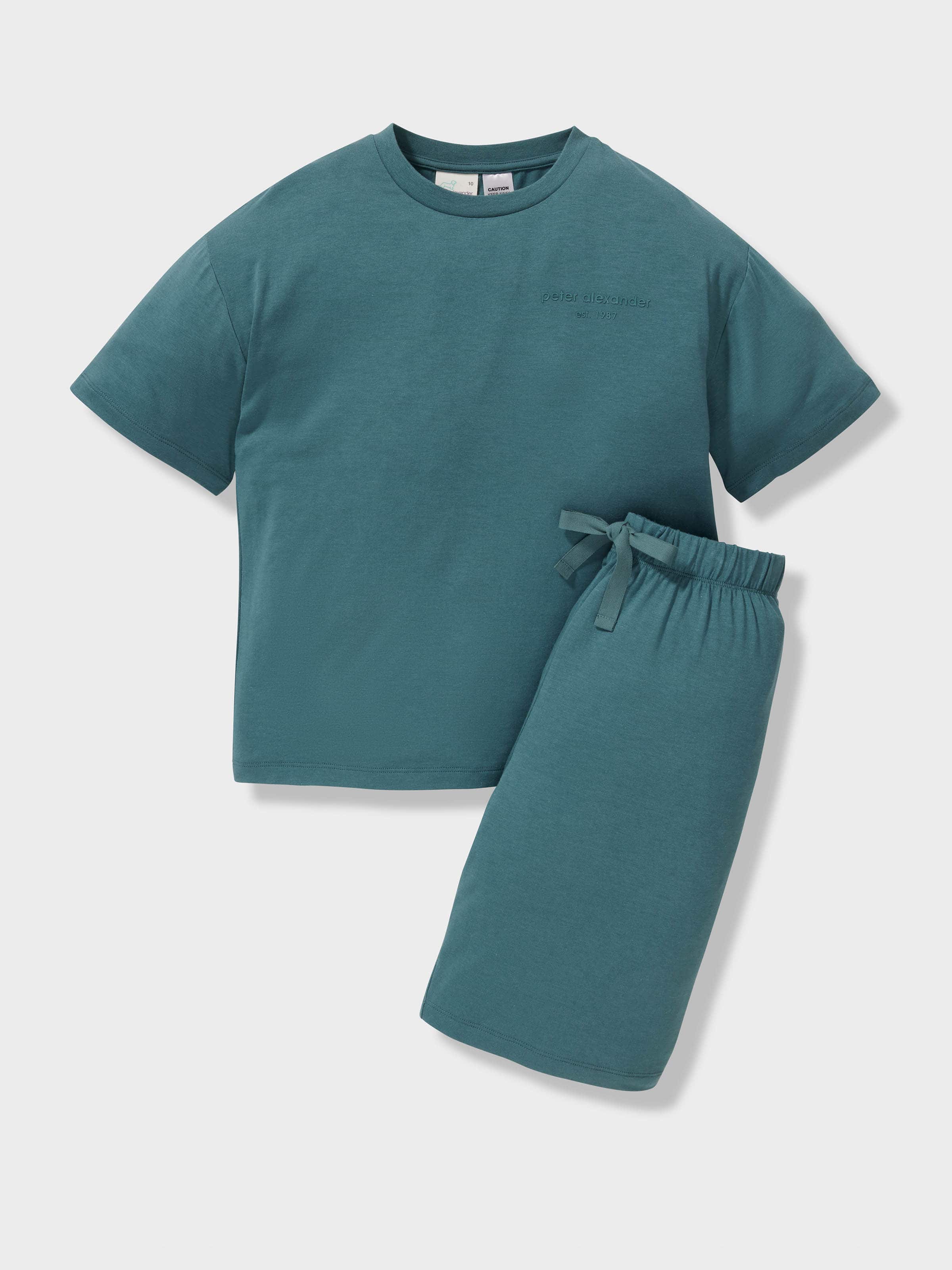Boys Navy Bamboo Short Pj Set