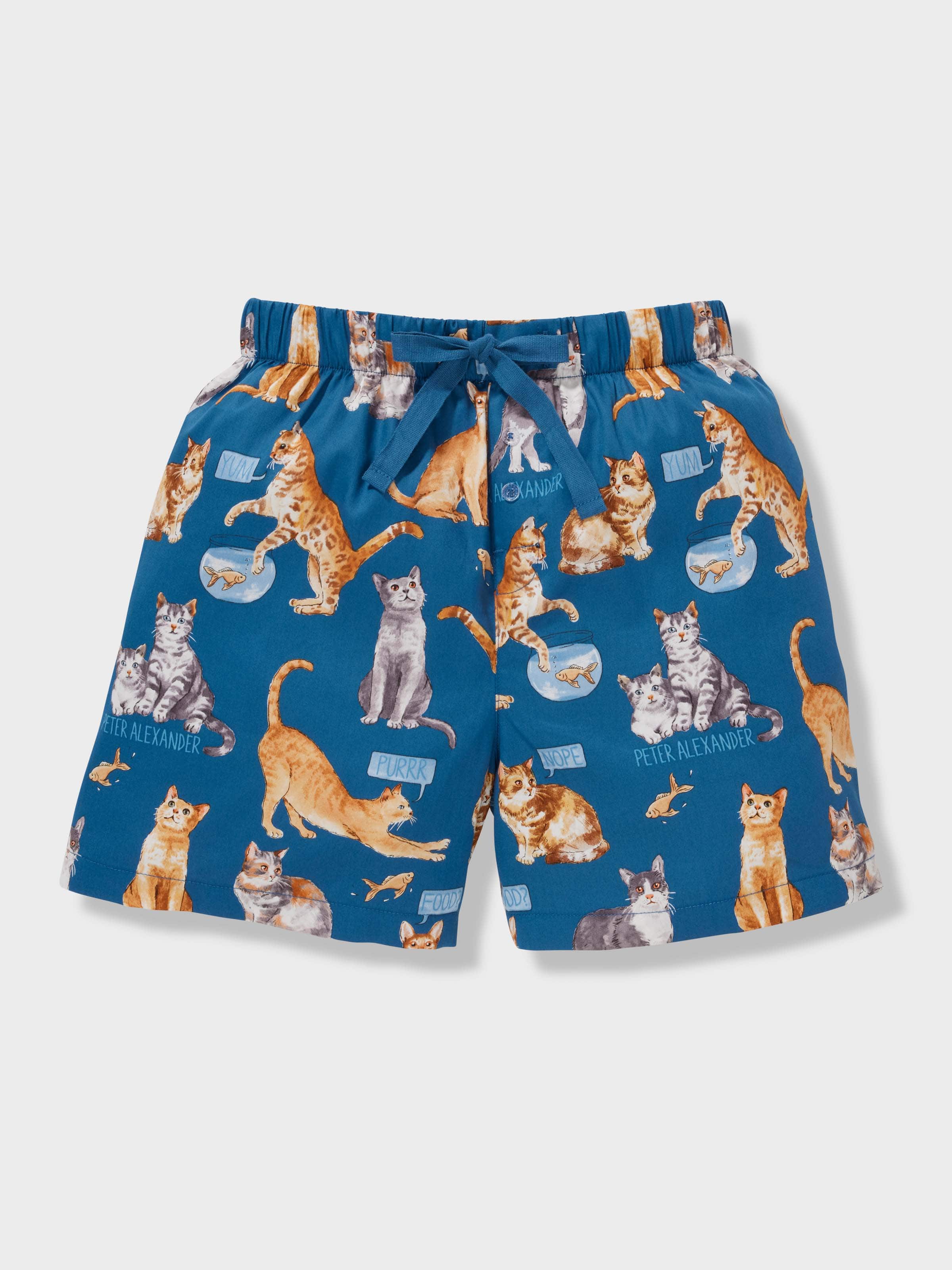 Boys Hungry Cats 100% Cotton Short Pj Set