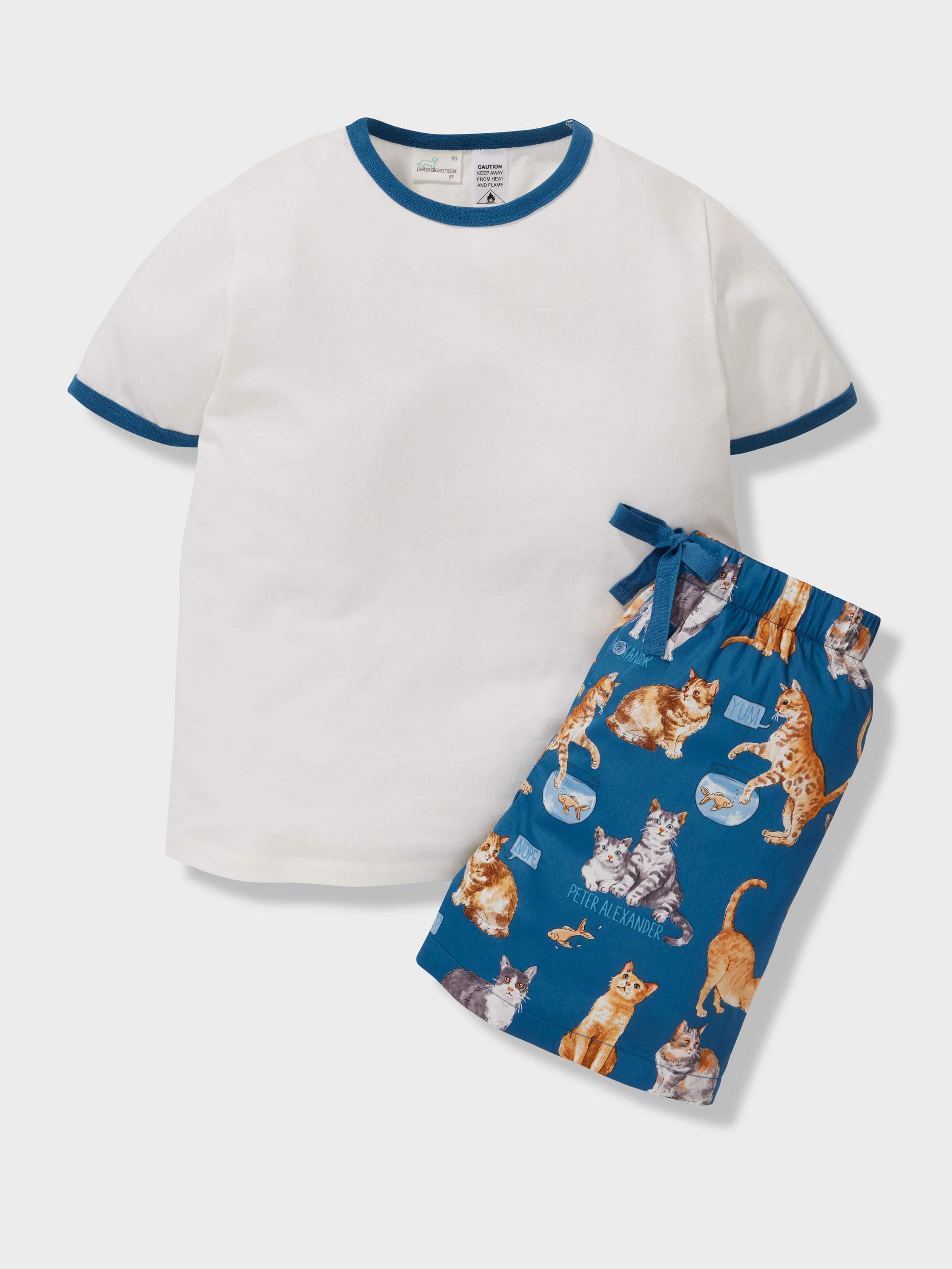 Boys Hungry Cats 100% Cotton Short Pj Set